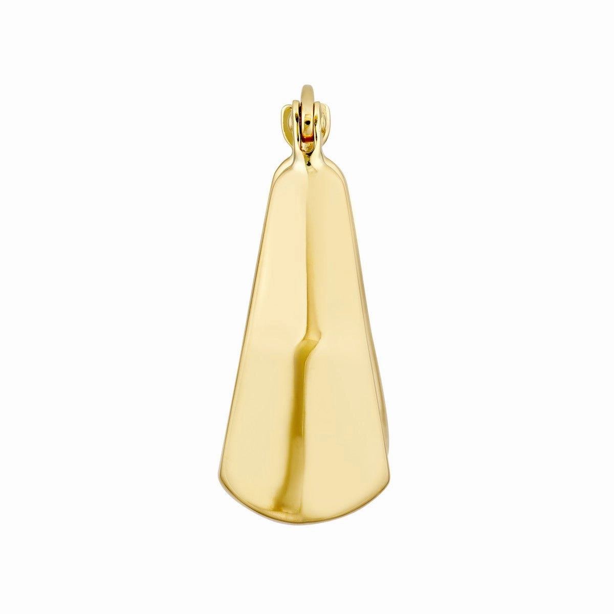 14K Yellow Gold Pentagon Oval Hoop Earrings