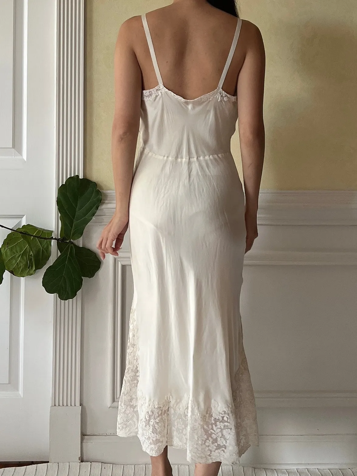 1930s Lace Silk Slip - XS