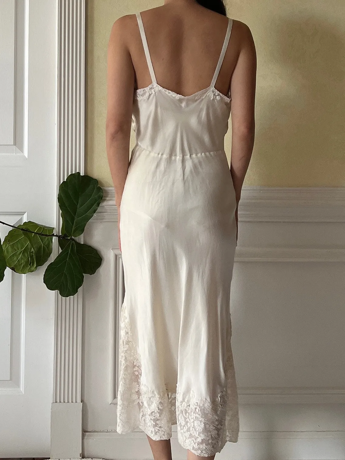 1930s Lace Silk Slip - XS