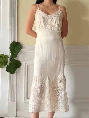 1930s Lace Silk Slip - XS