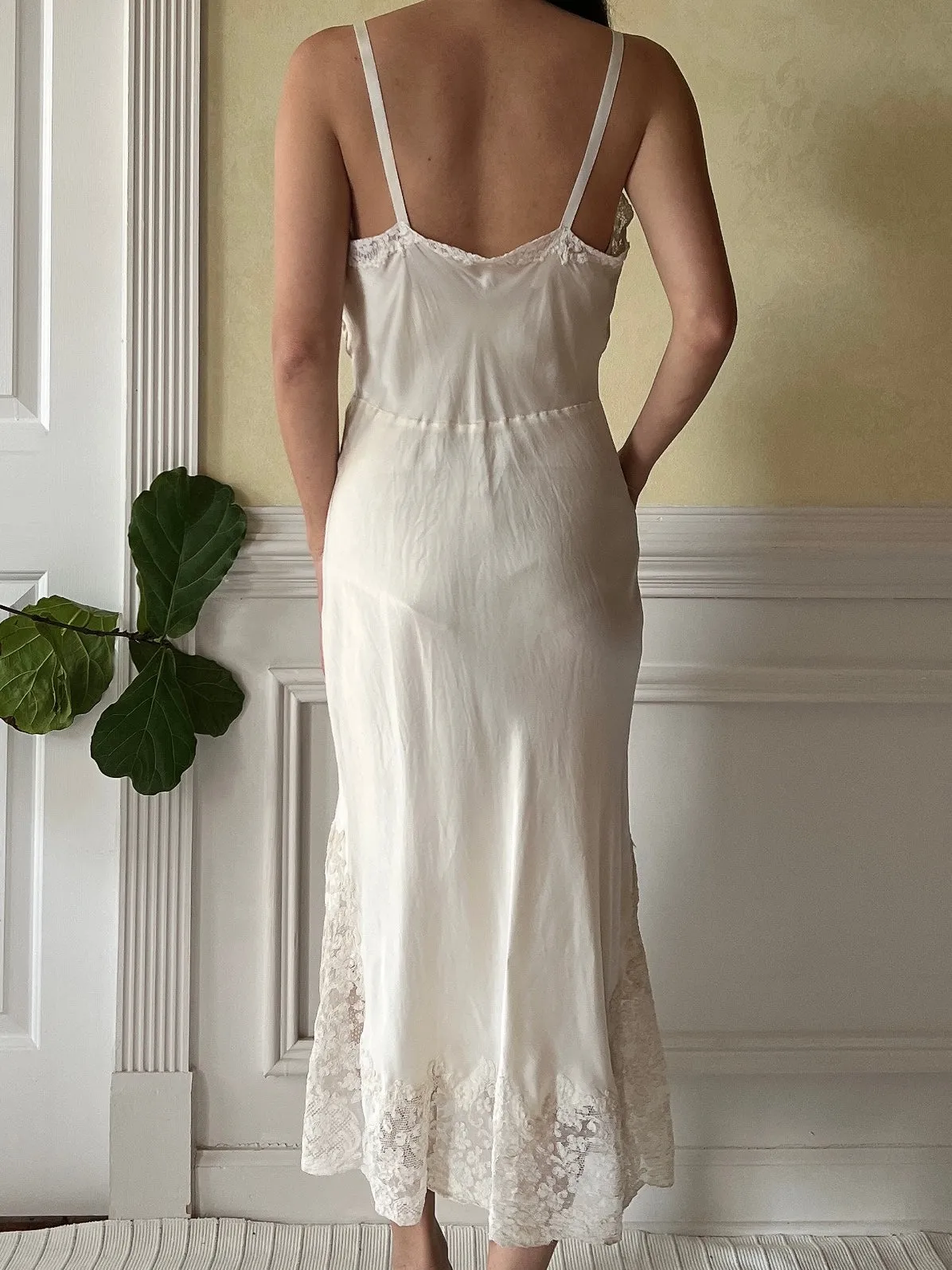 1930s Lace Silk Slip - XS
