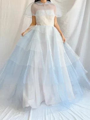 1950s Blue Layered Tulle Dress - XS