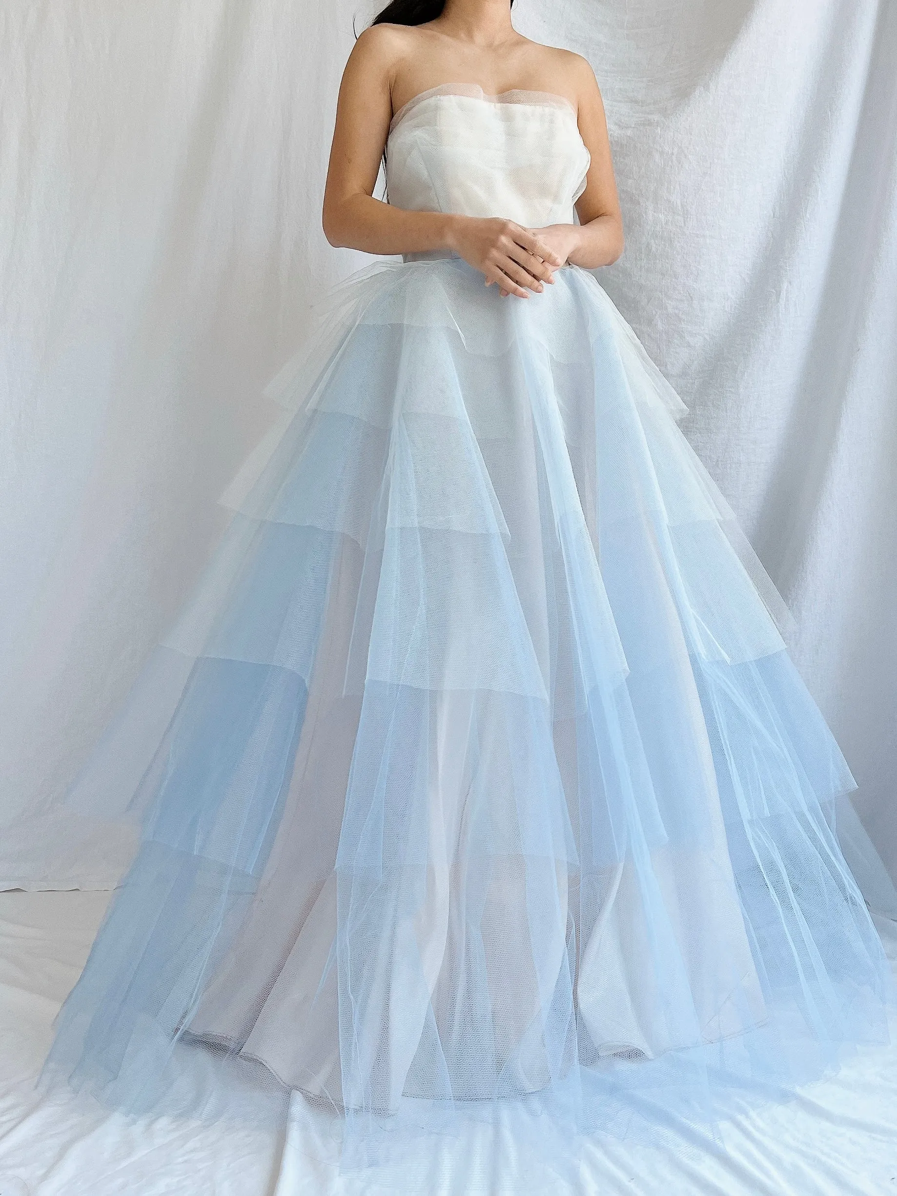 1950s Blue Layered Tulle Dress - XS