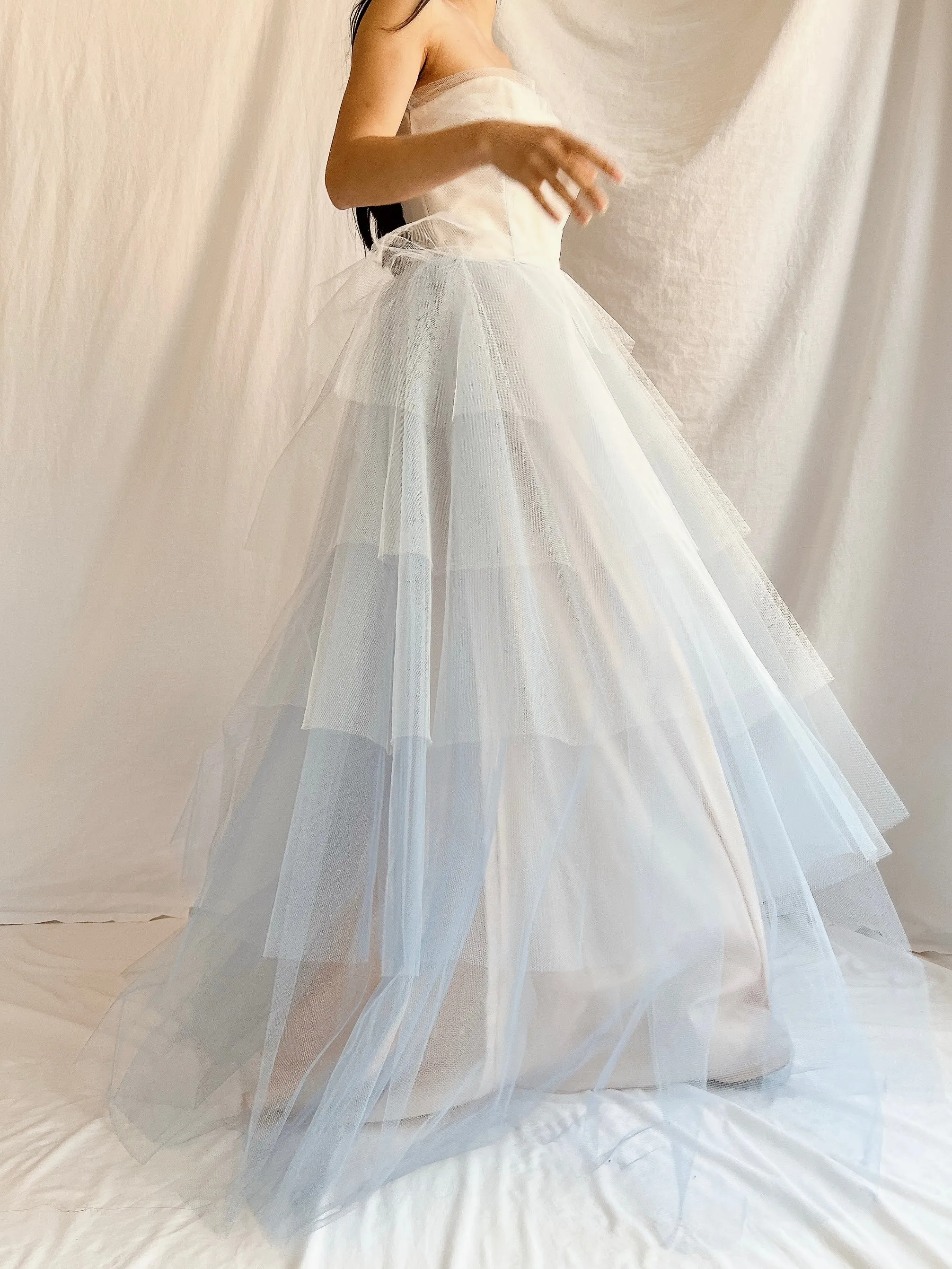1950s Blue Layered Tulle Dress - XS