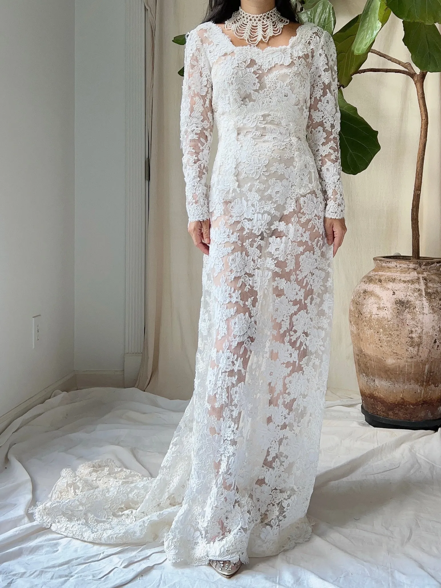 1960s Alecon Lace Gown - S/M