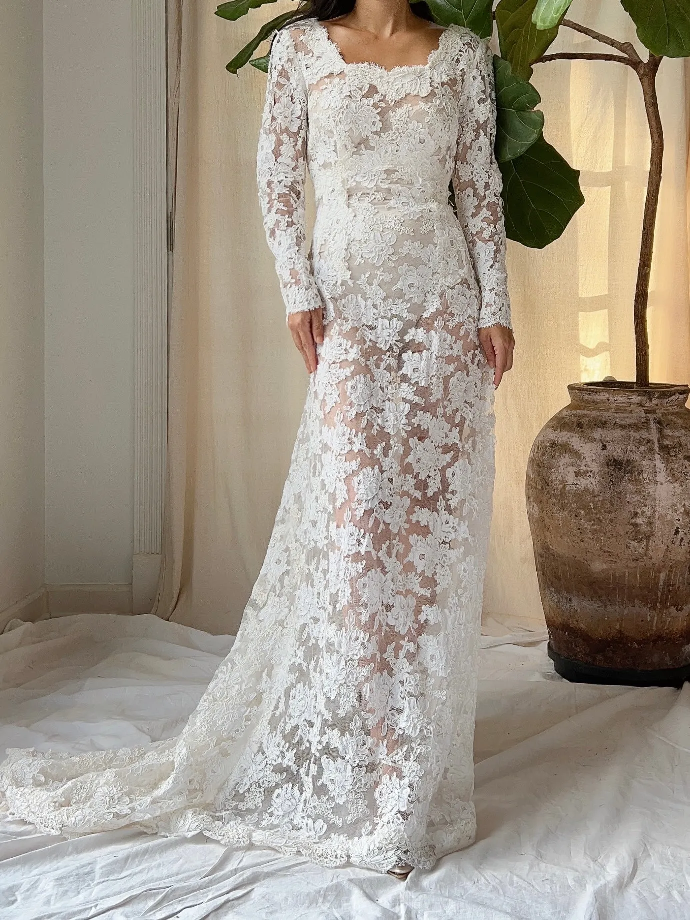 1960s Alecon Lace Gown - S/M