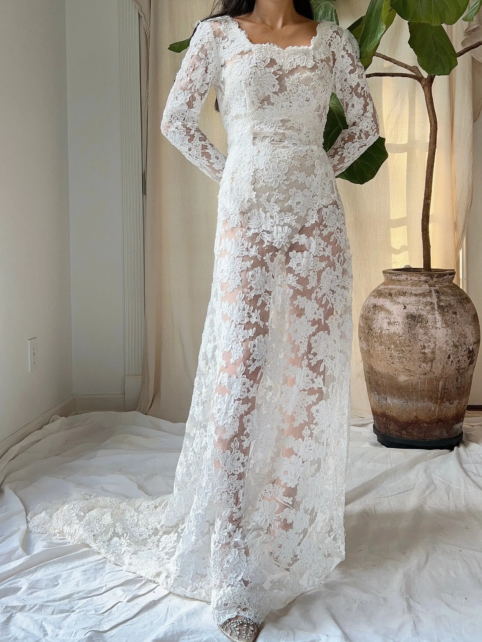 1960s Alecon Lace Gown - S/M