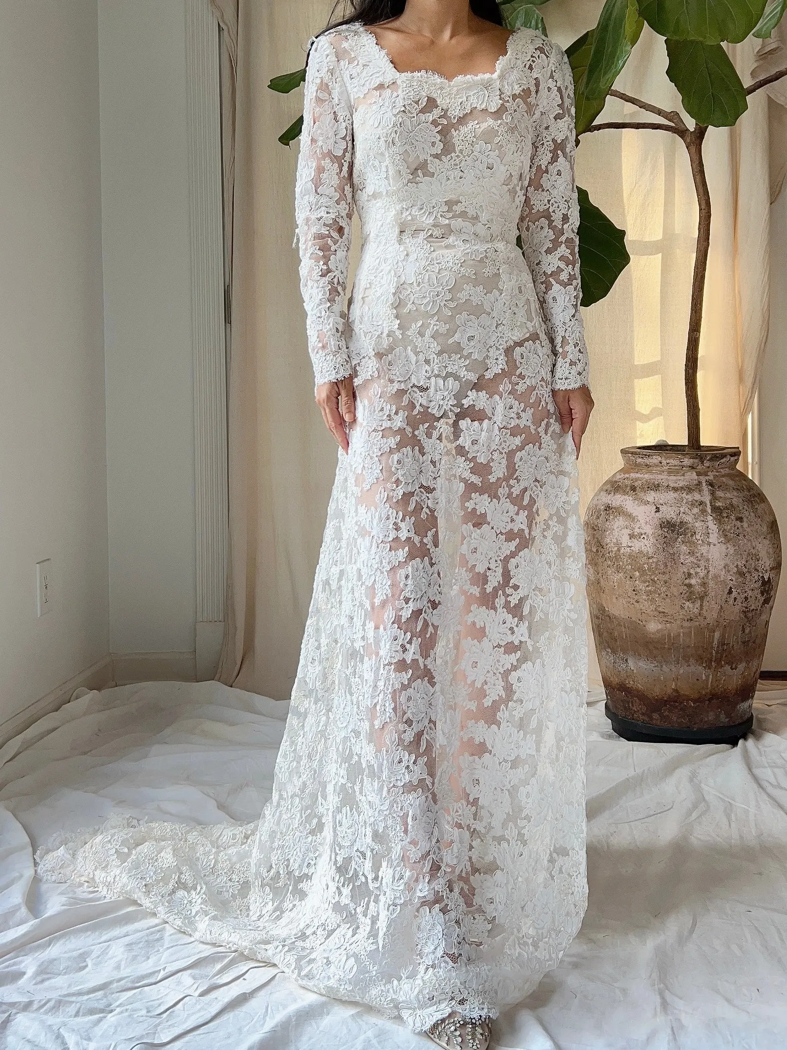 1960s Alecon Lace Gown - S/M