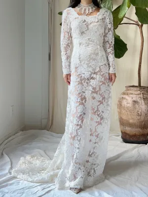 1960s Alecon Lace Gown - S/M