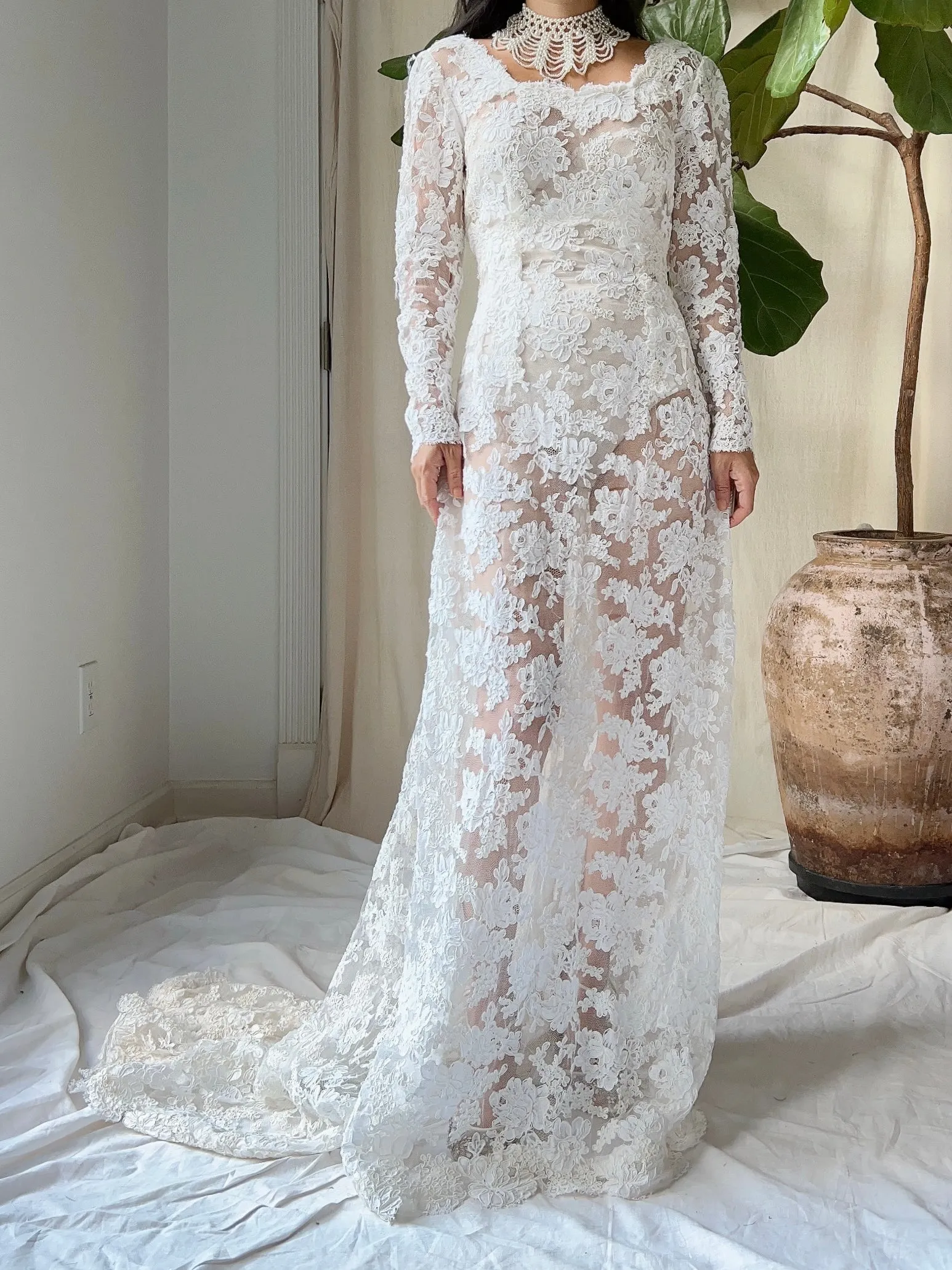 1960s Alecon Lace Gown - S/M