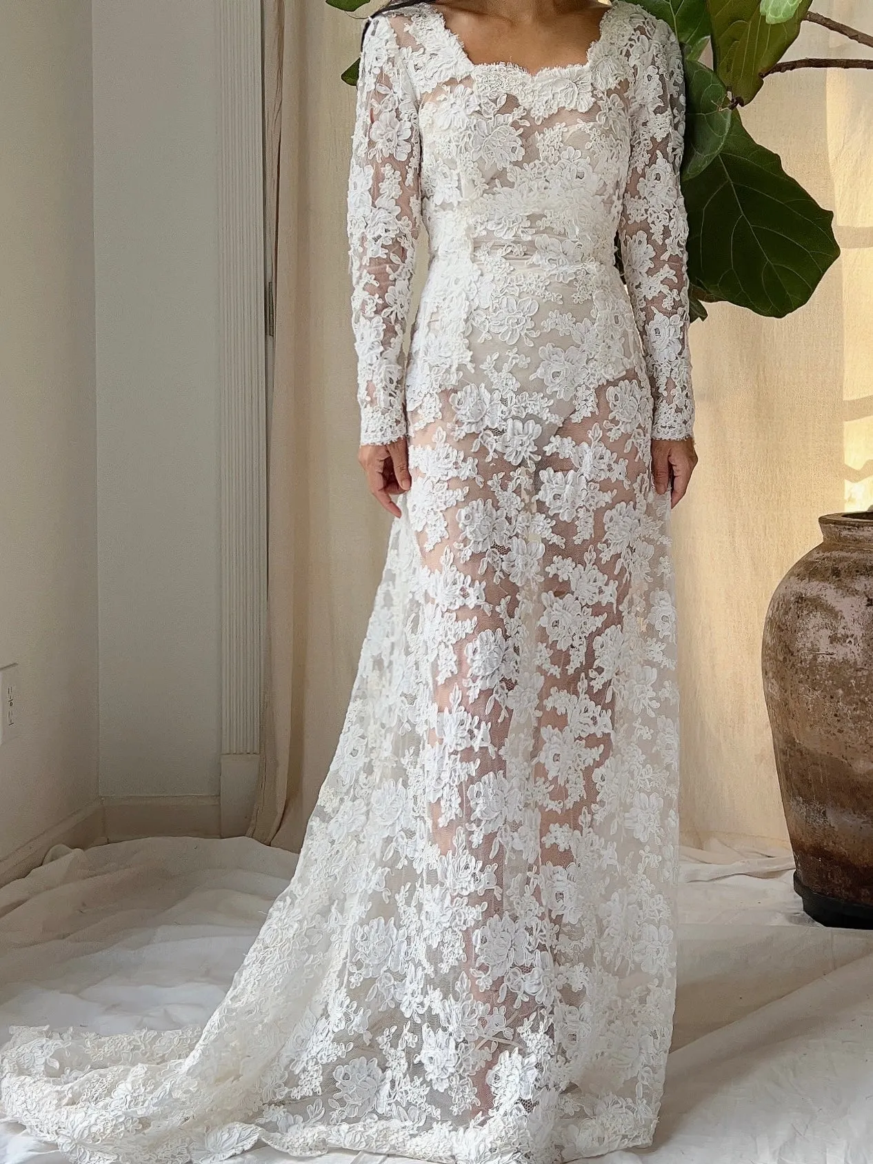 1960s Alecon Lace Gown - S/M