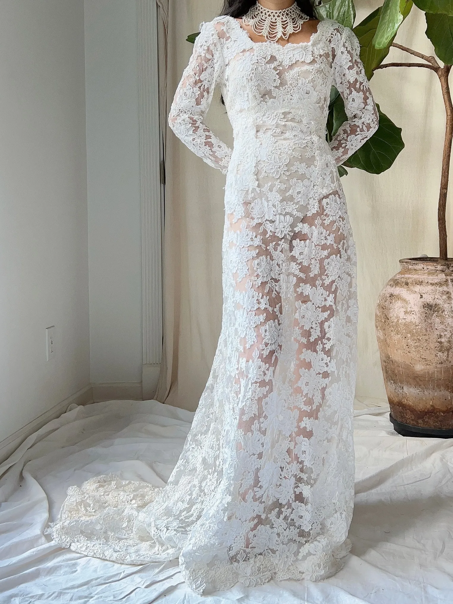 1960s Alecon Lace Gown - S/M