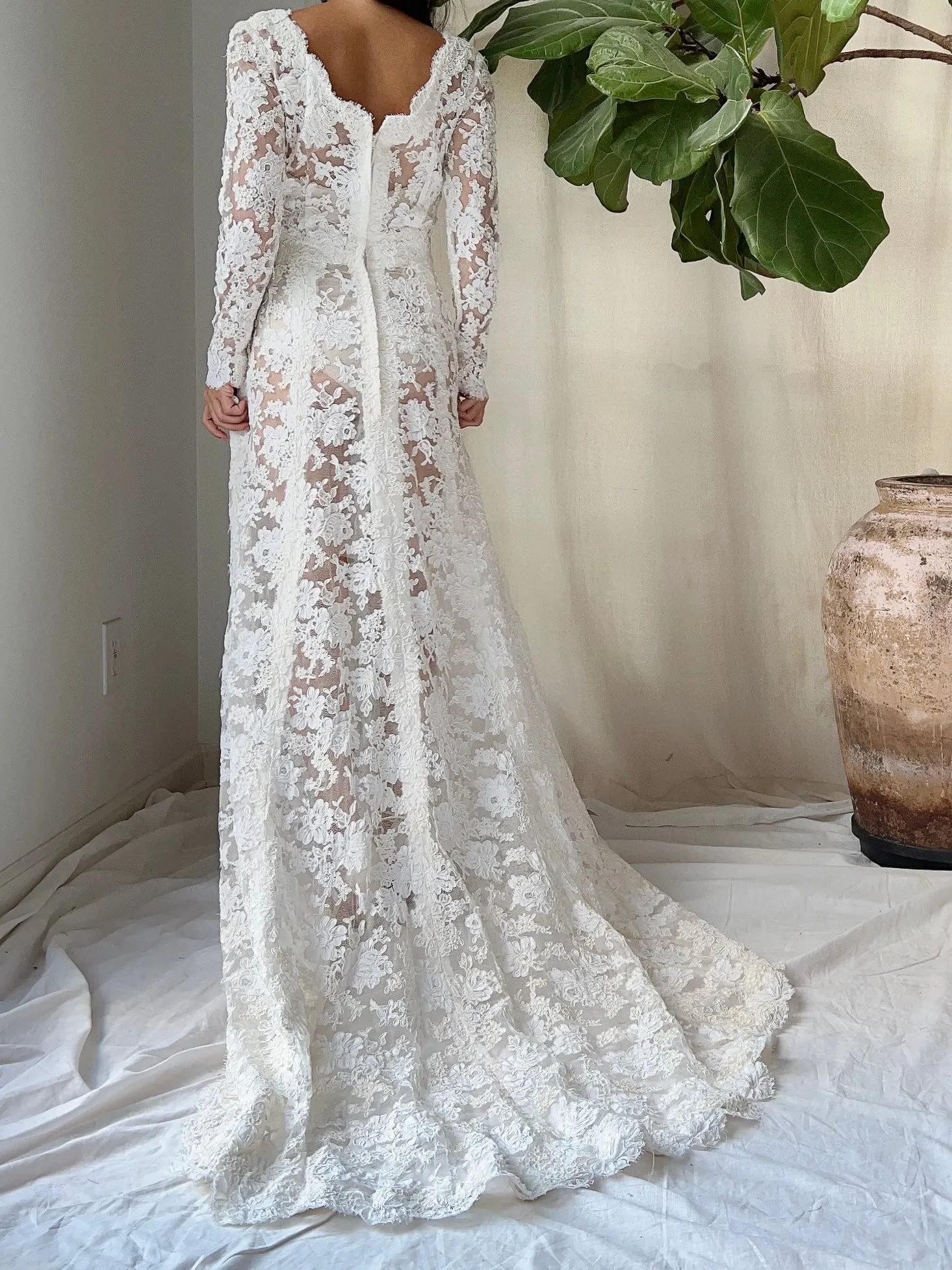 1960s Alecon Lace Gown - S/M