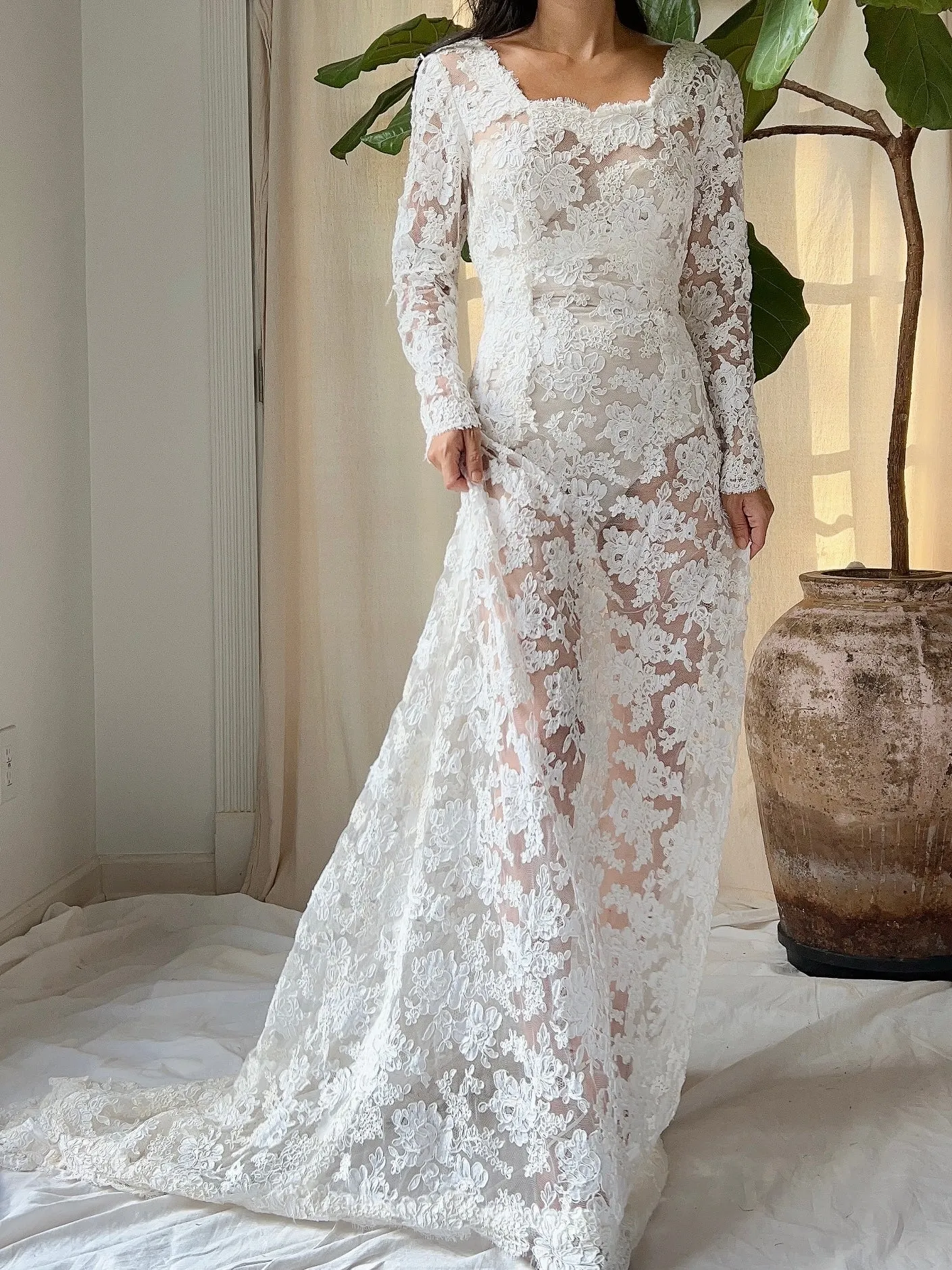 1960s Alecon Lace Gown - S/M