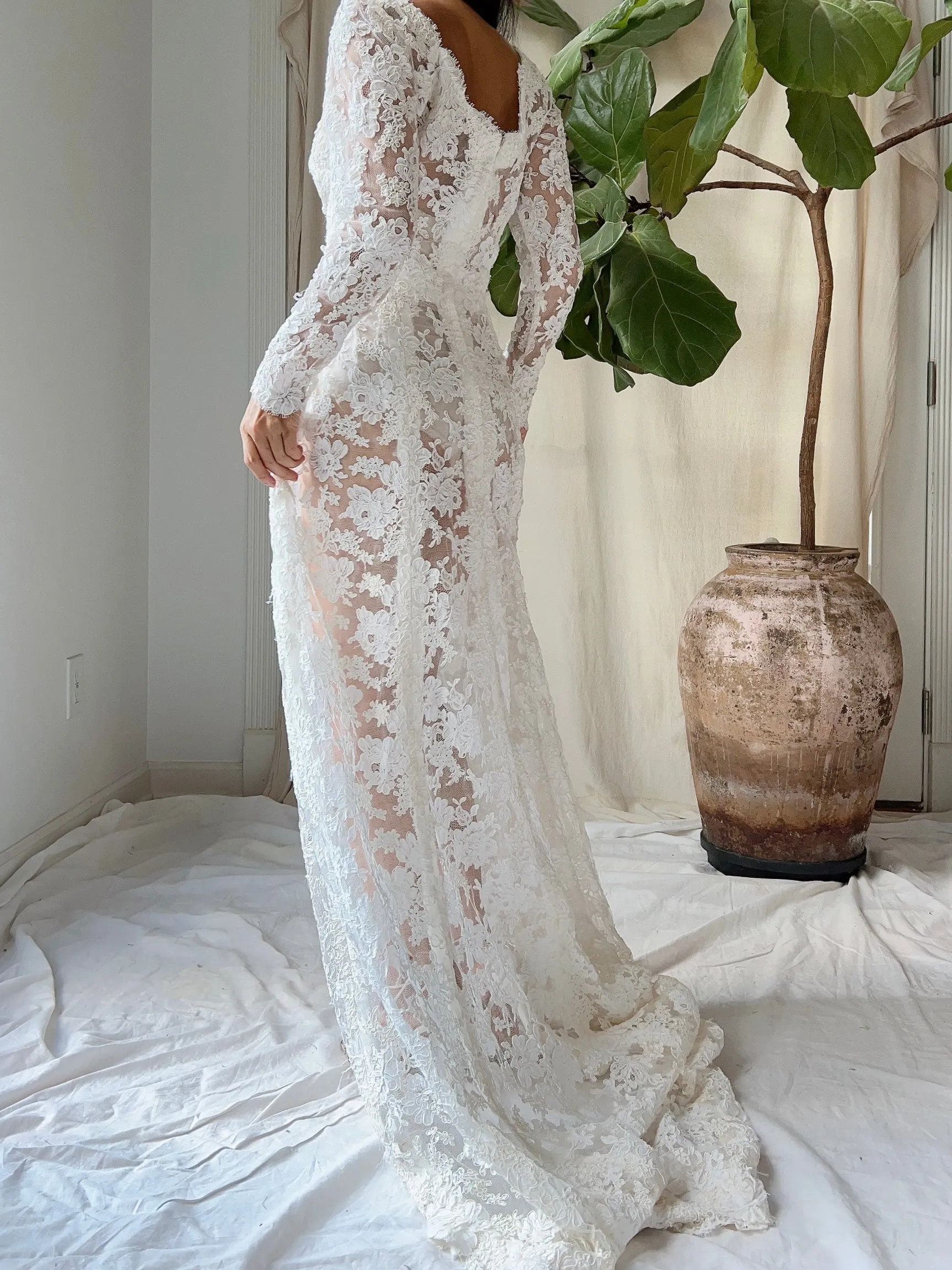 1960s Alecon Lace Gown - S/M