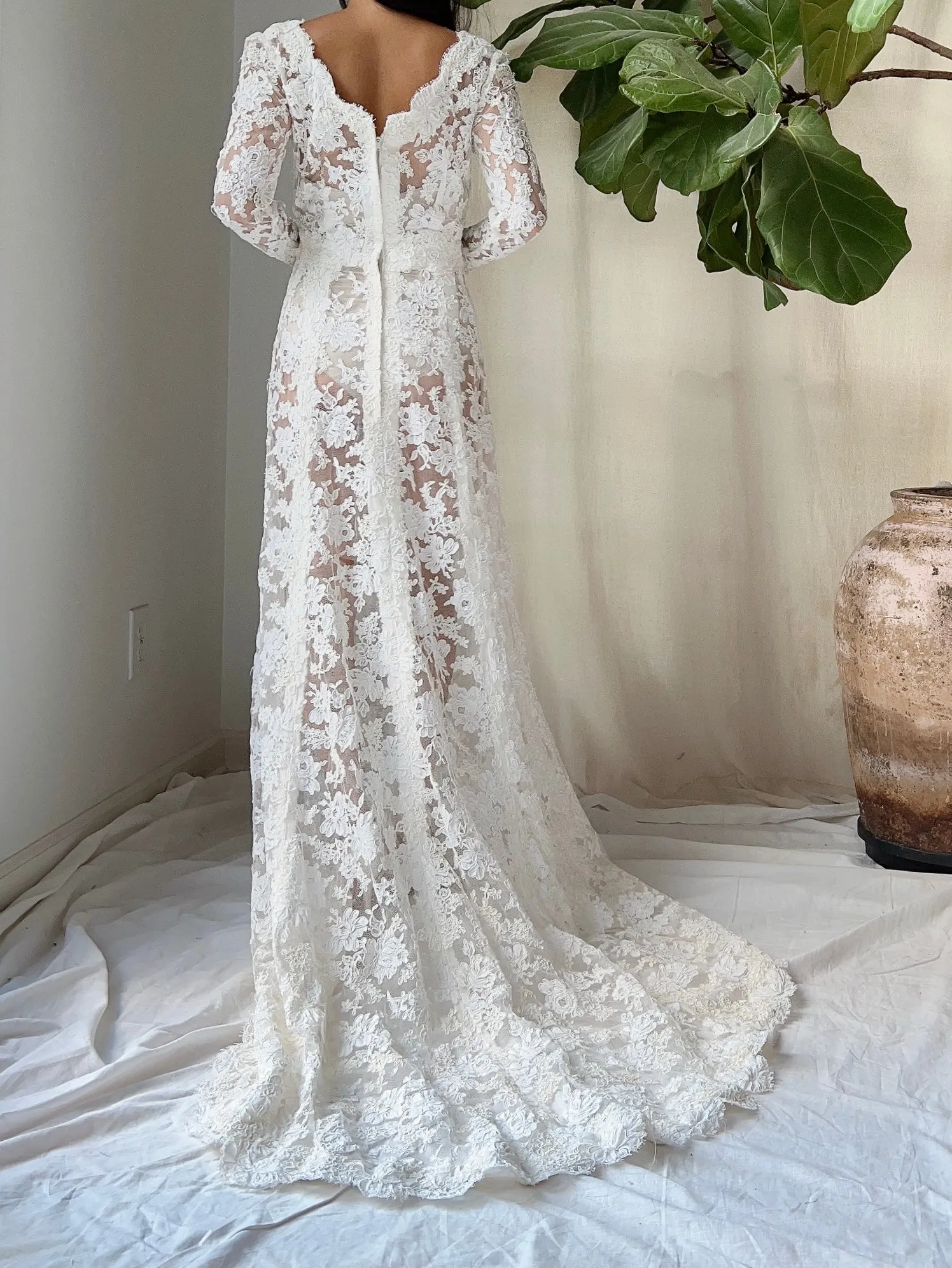 1960s Alecon Lace Gown - S/M