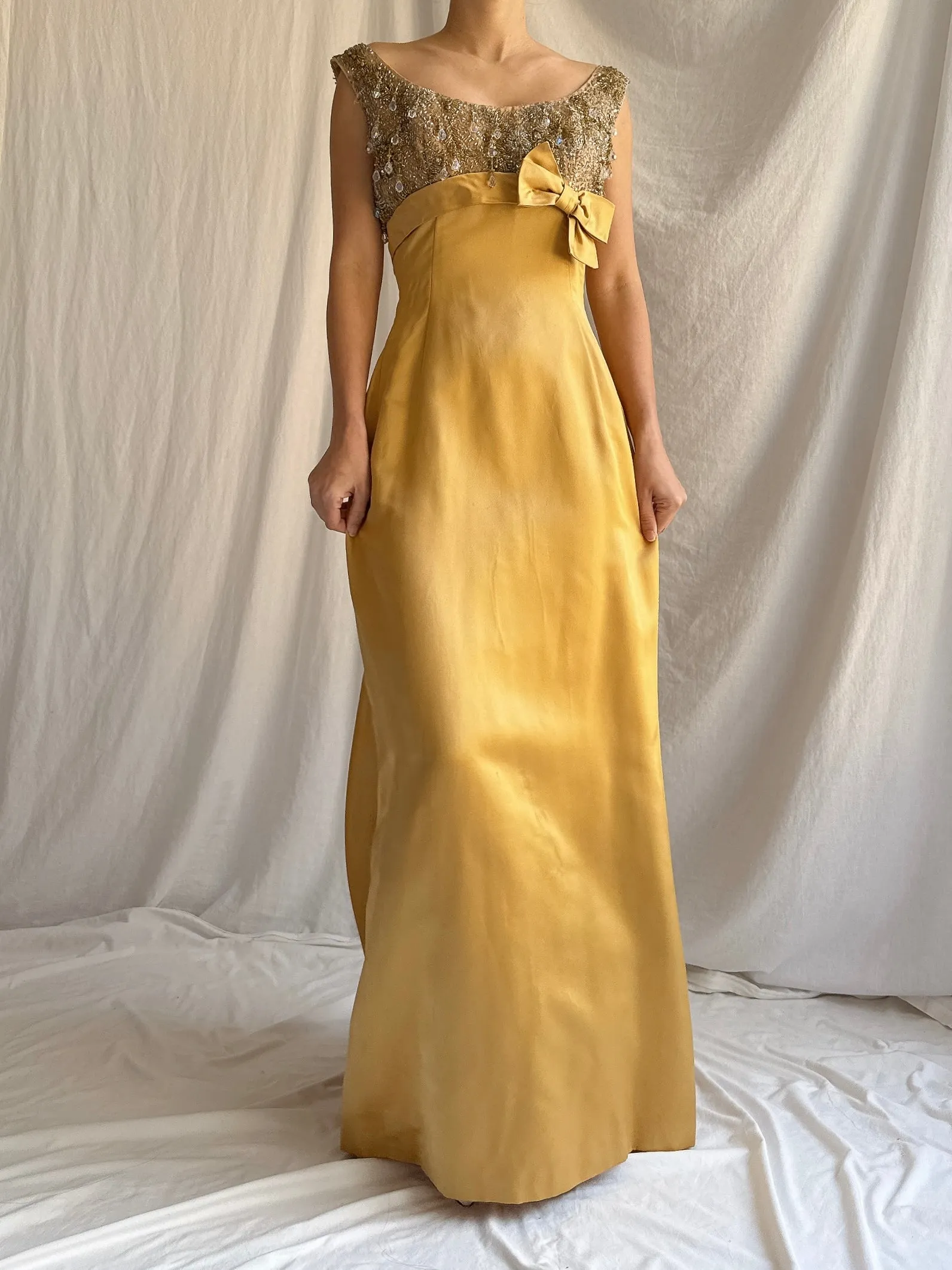 1960s Mustard Silk Gown - XS