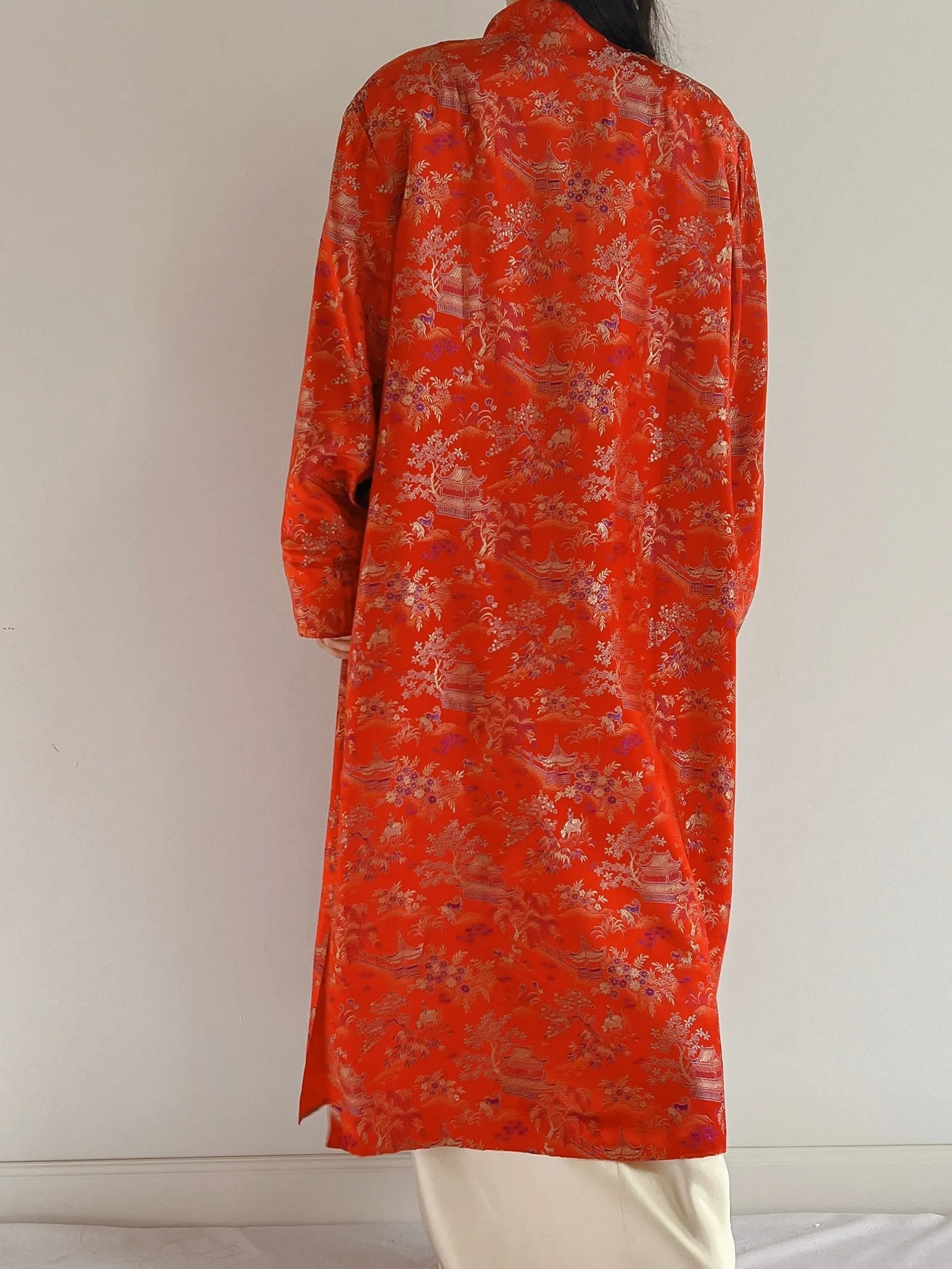 1960s Red Brocade Duster - M