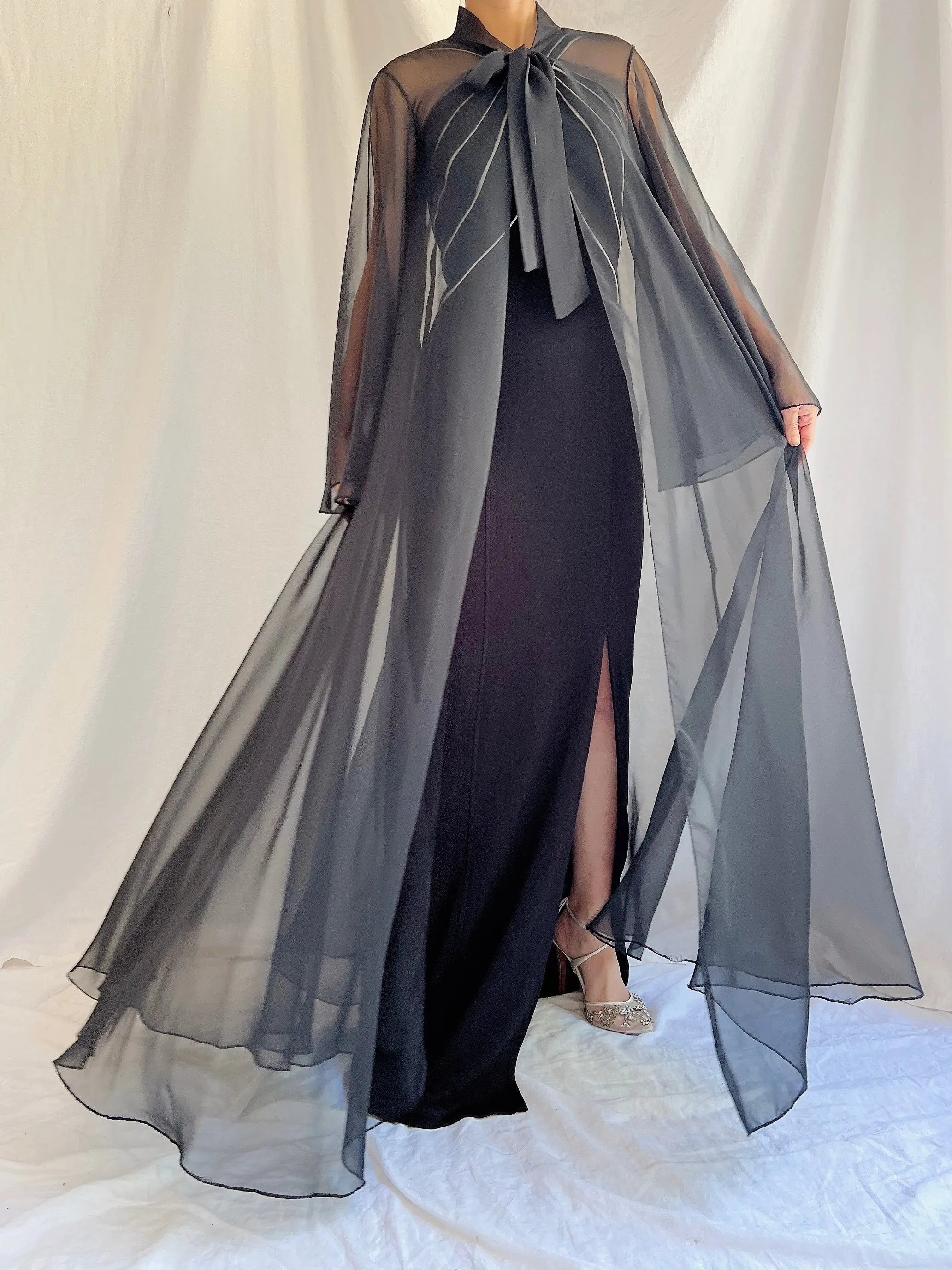 1960s Sheer Angel Sleeves Duster - OSFM