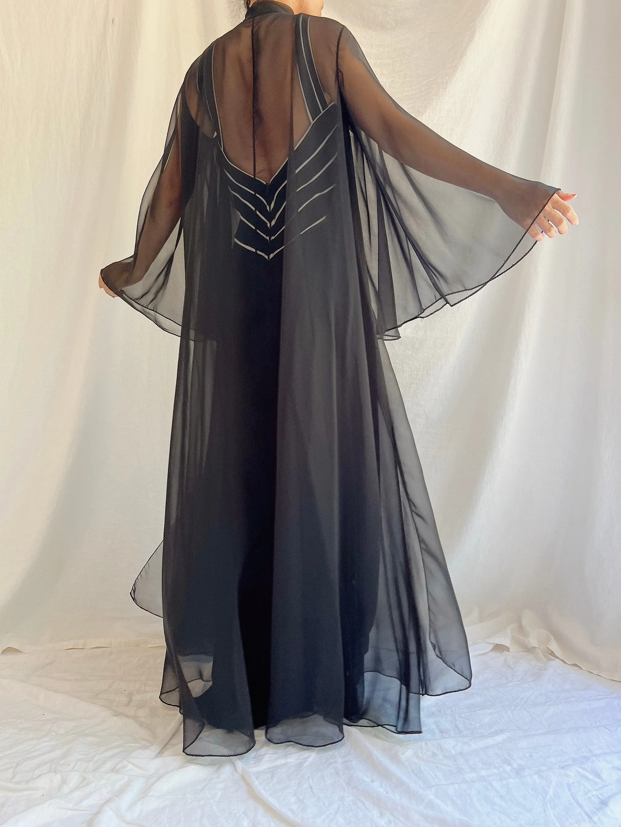 1960s Sheer Angel Sleeves Duster - OSFM