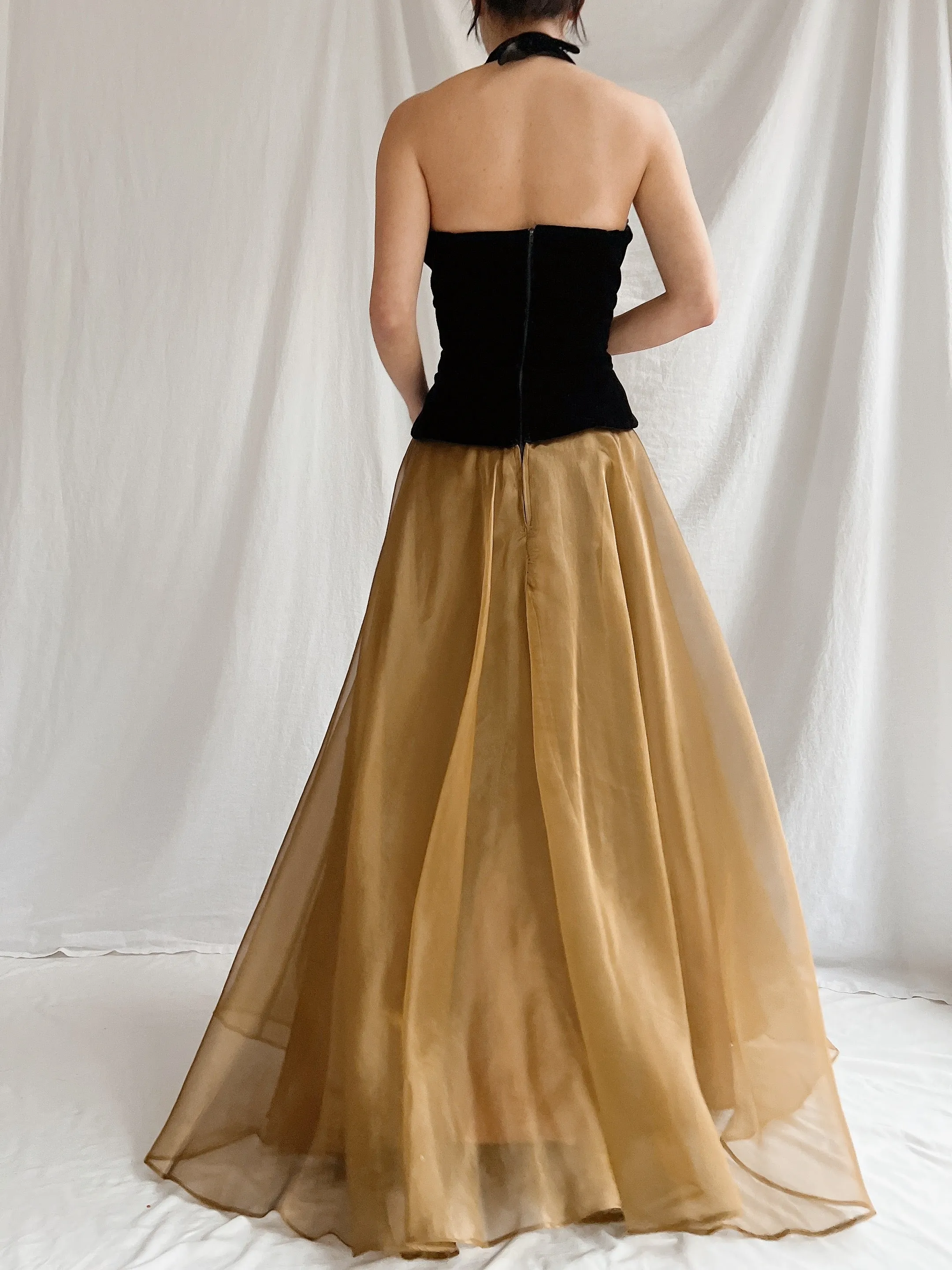 1980s New-Look Two-Tone Dress - S/M