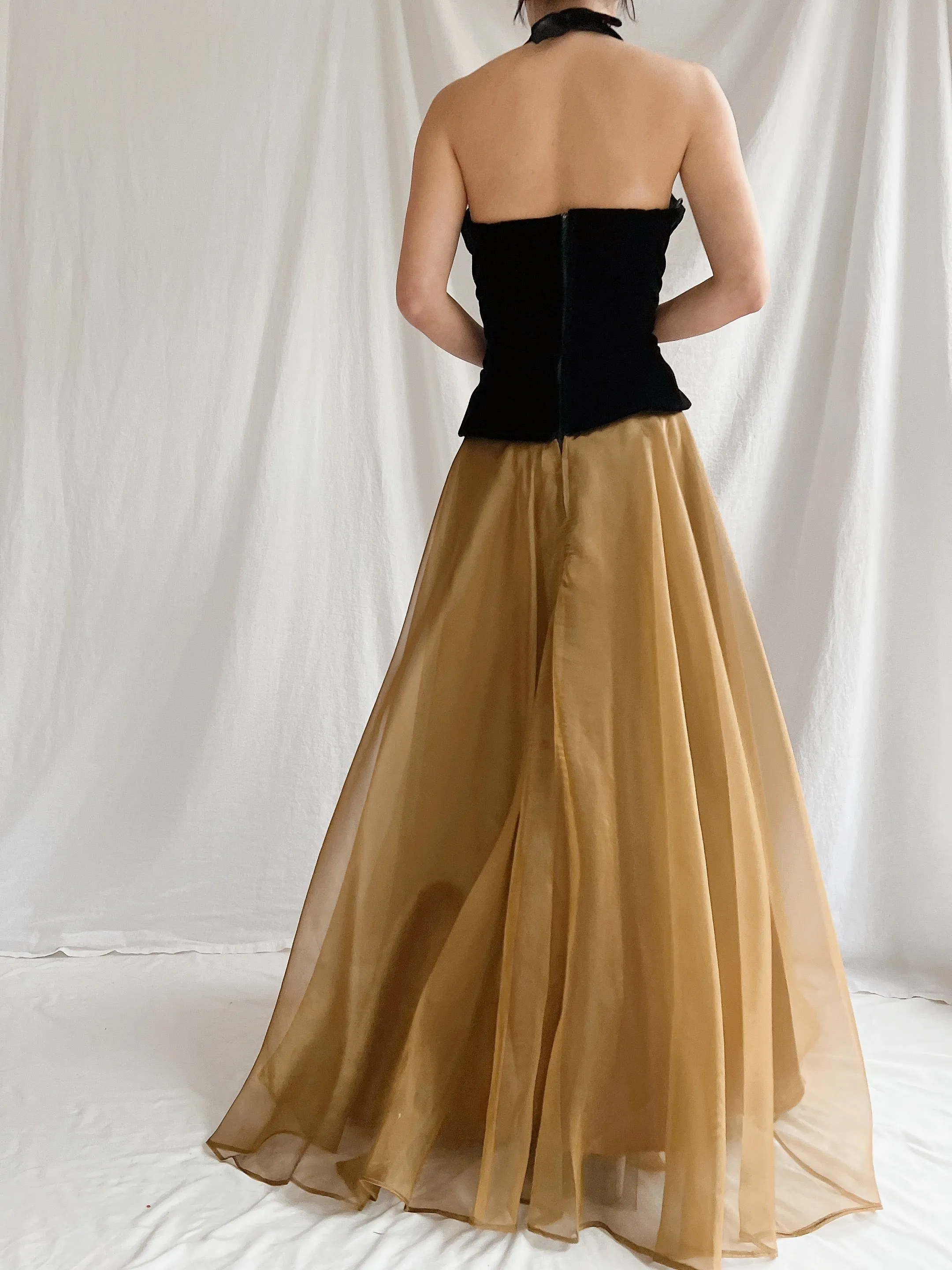 1980s New-Look Two-Tone Dress - S/M