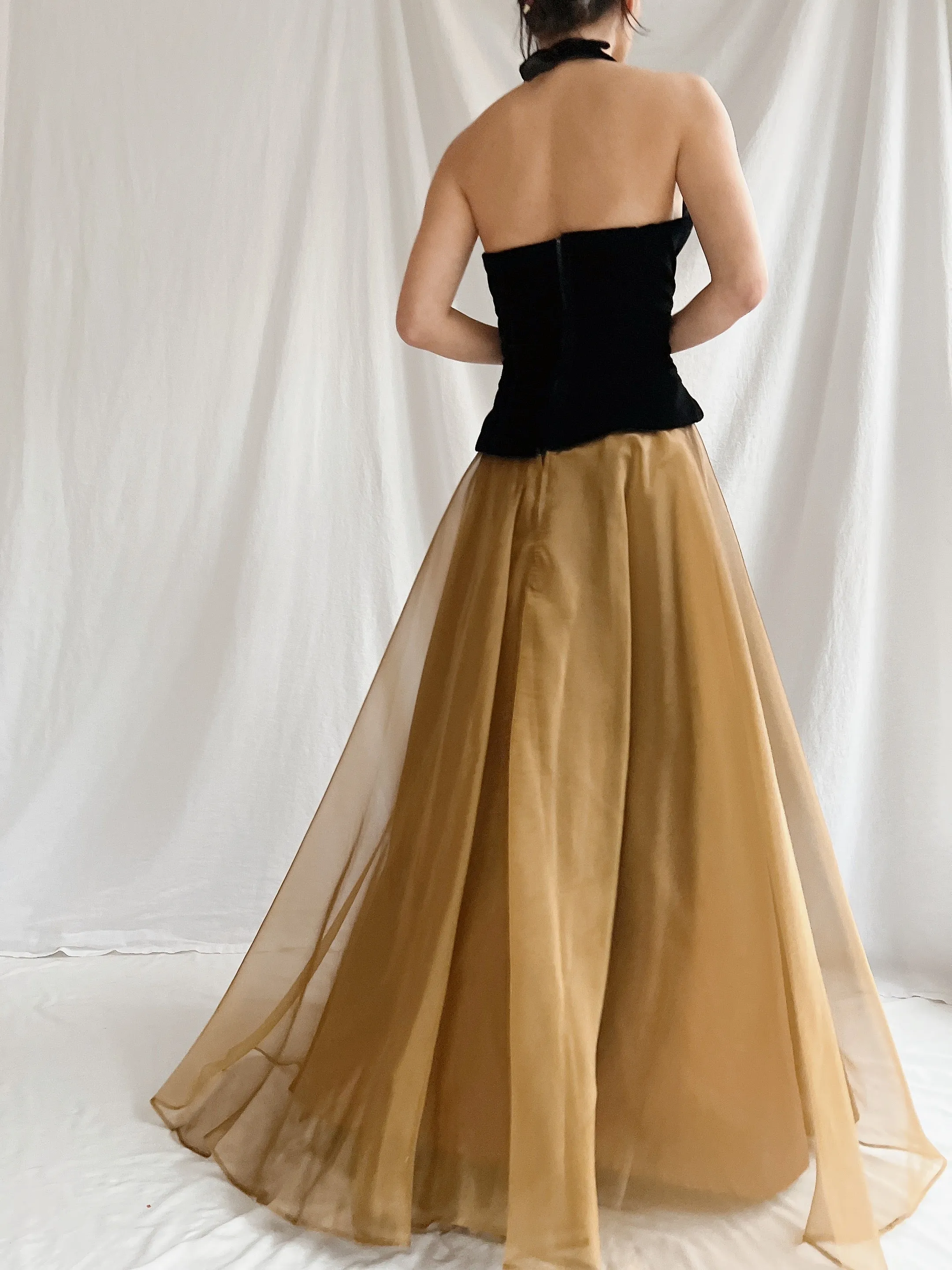 1980s New-Look Two-Tone Dress - S/M