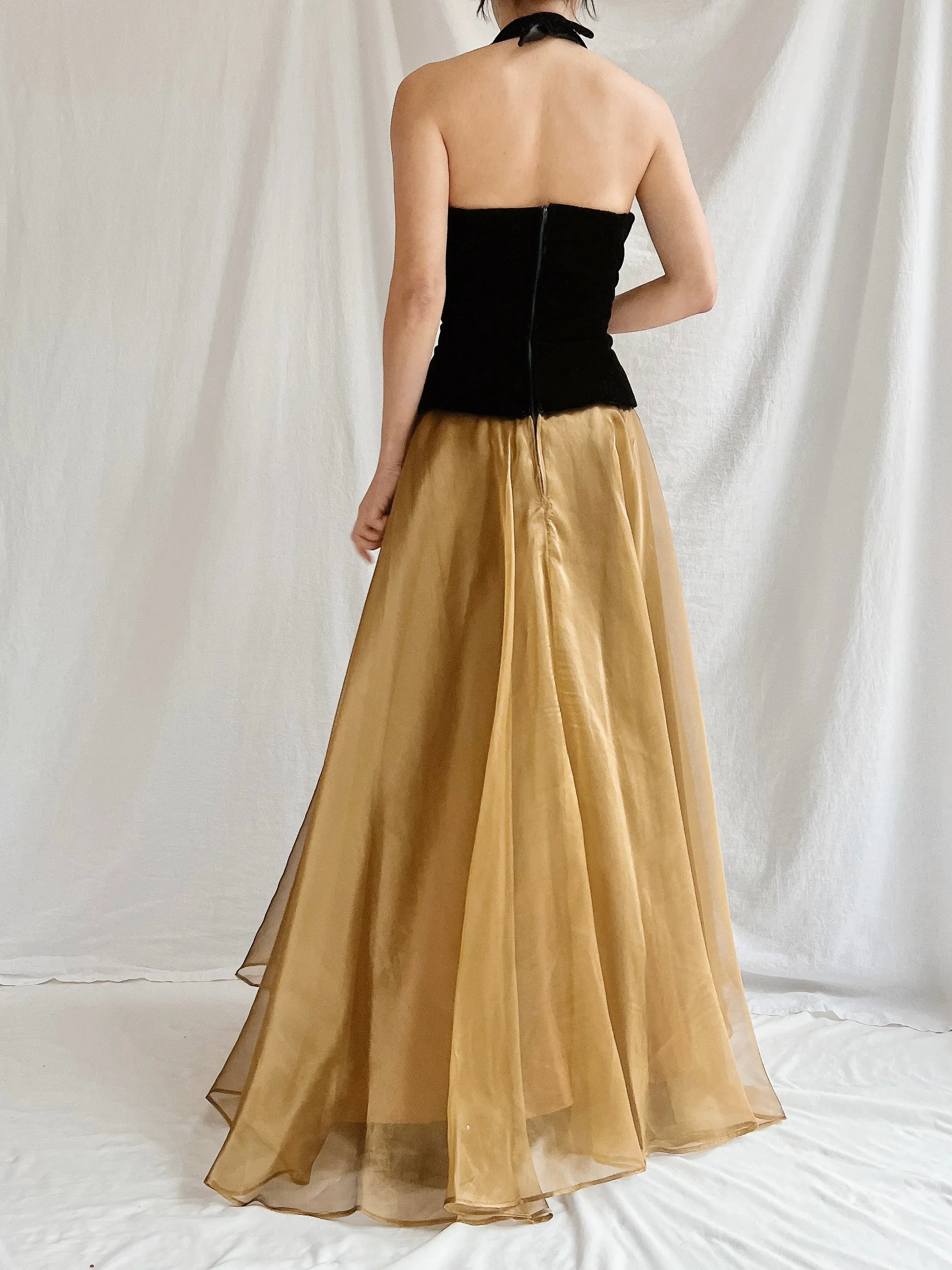1980s New-Look Two-Tone Dress - S/M
