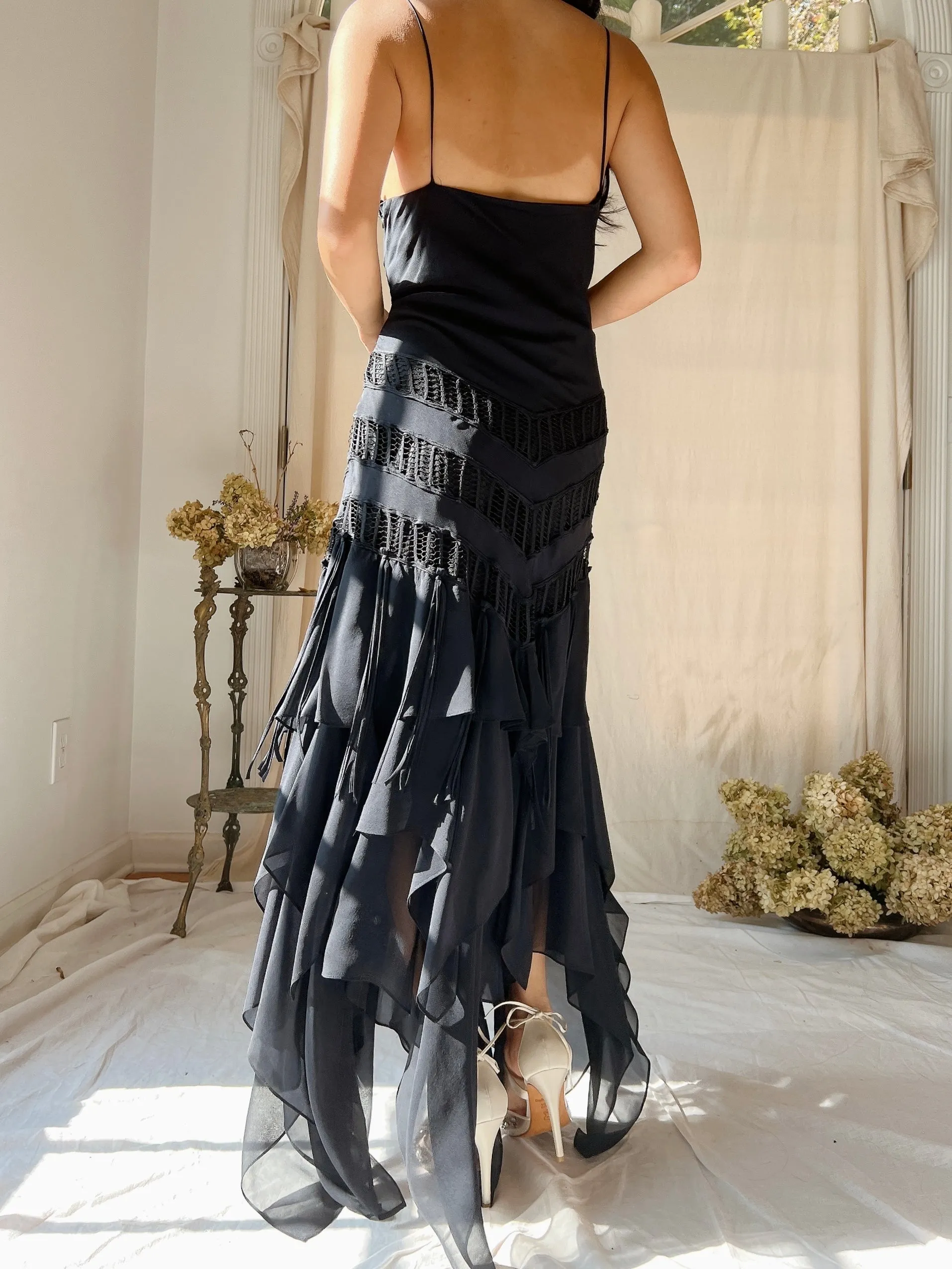 1990s Silk Handkerchief Dress - S/M