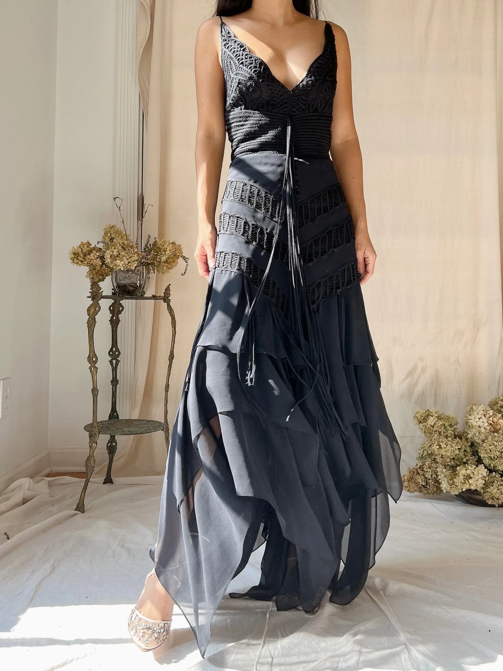 1990s Silk Handkerchief Dress - S/M