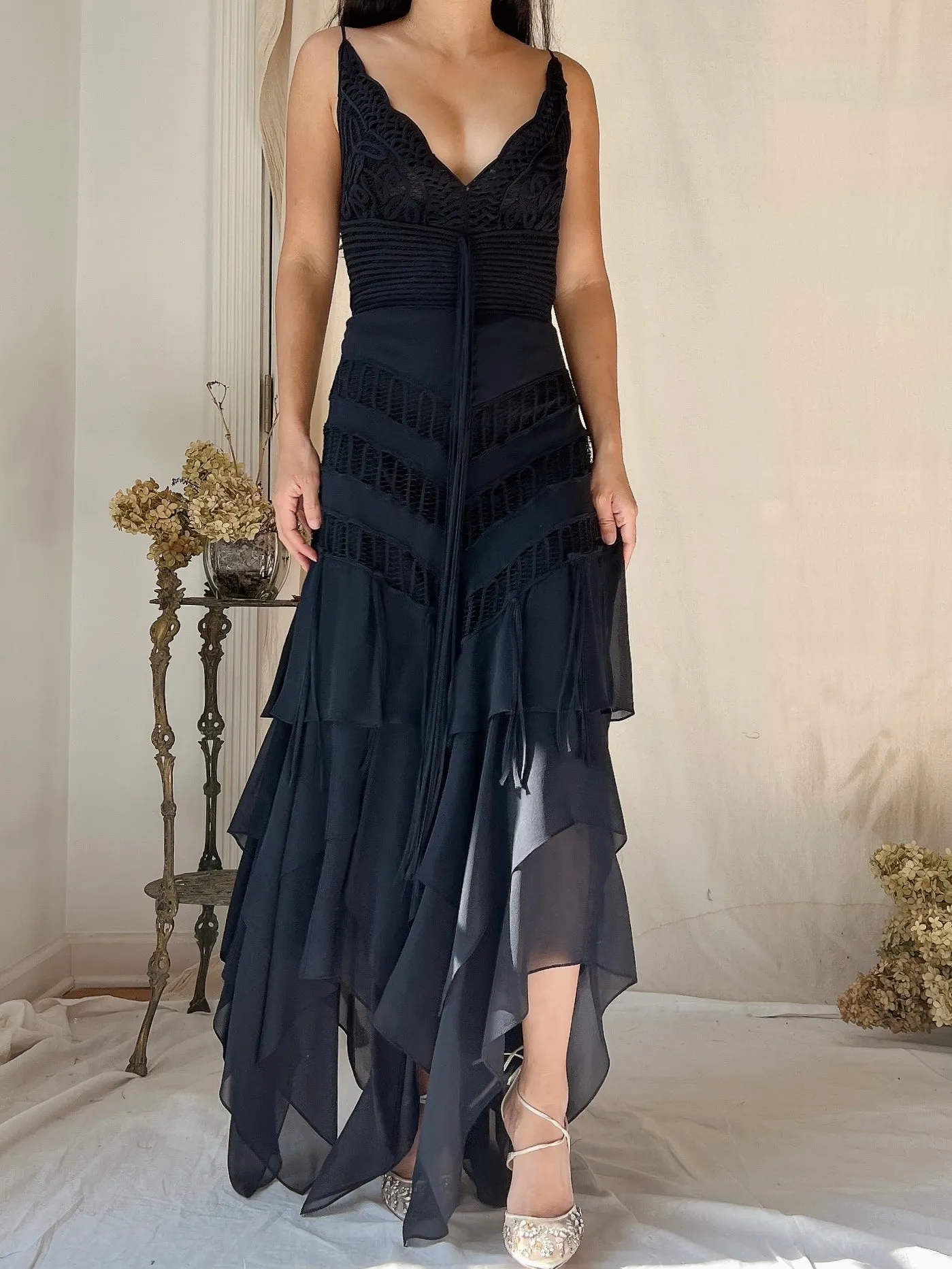1990s Silk Handkerchief Dress - S/M