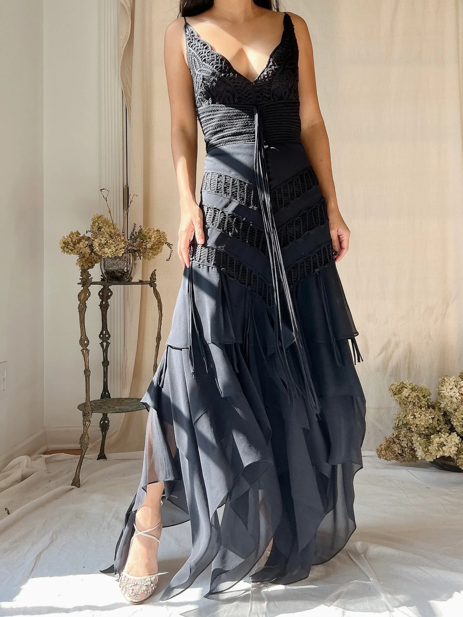 1990s Silk Handkerchief Dress - S/M