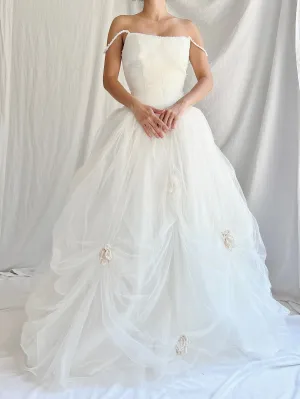 1990s Tulle Ruched Gown - S/8