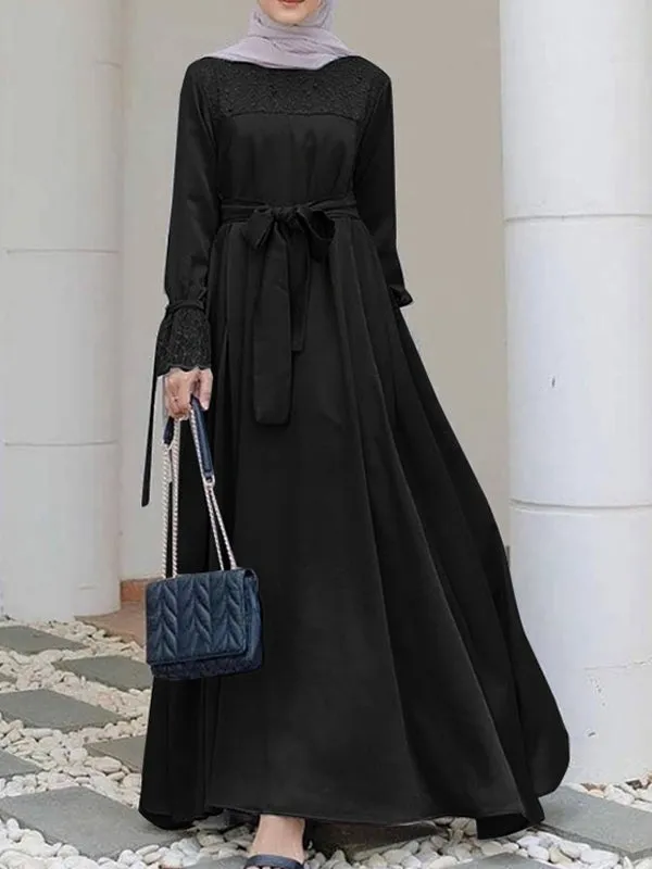 Abaya Hijab Long Sleeve Casual Muslim Dress Maxi Dresses