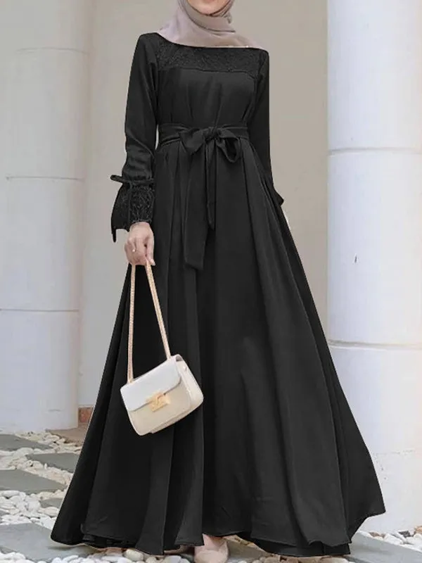 Abaya Hijab Long Sleeve Casual Muslim Dress Maxi Dresses