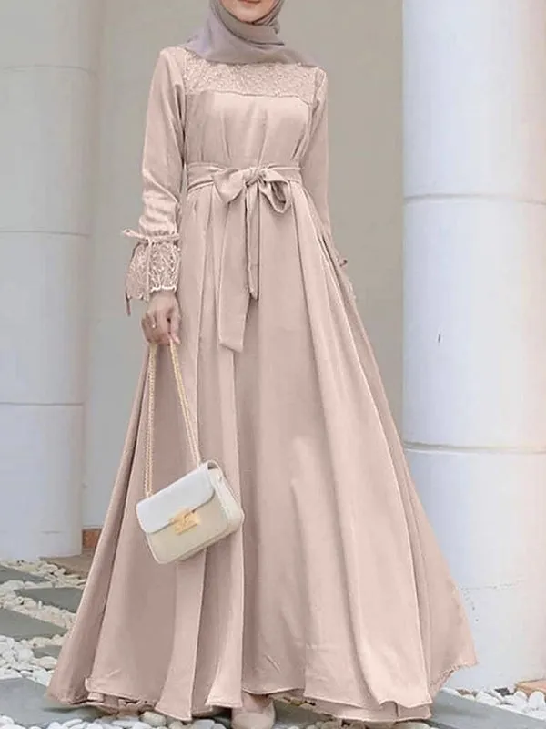Abaya Hijab Long Sleeve Casual Muslim Dress Maxi Dresses