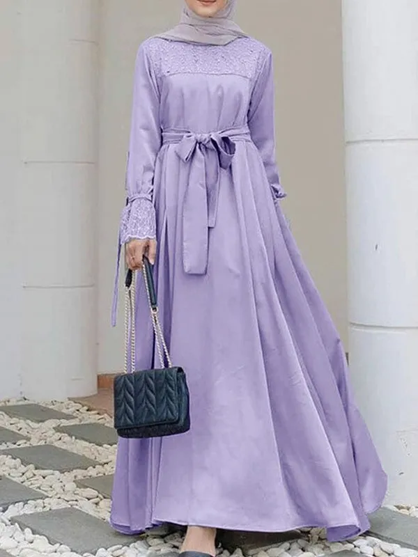Abaya Hijab Long Sleeve Casual Muslim Dress Maxi Dresses