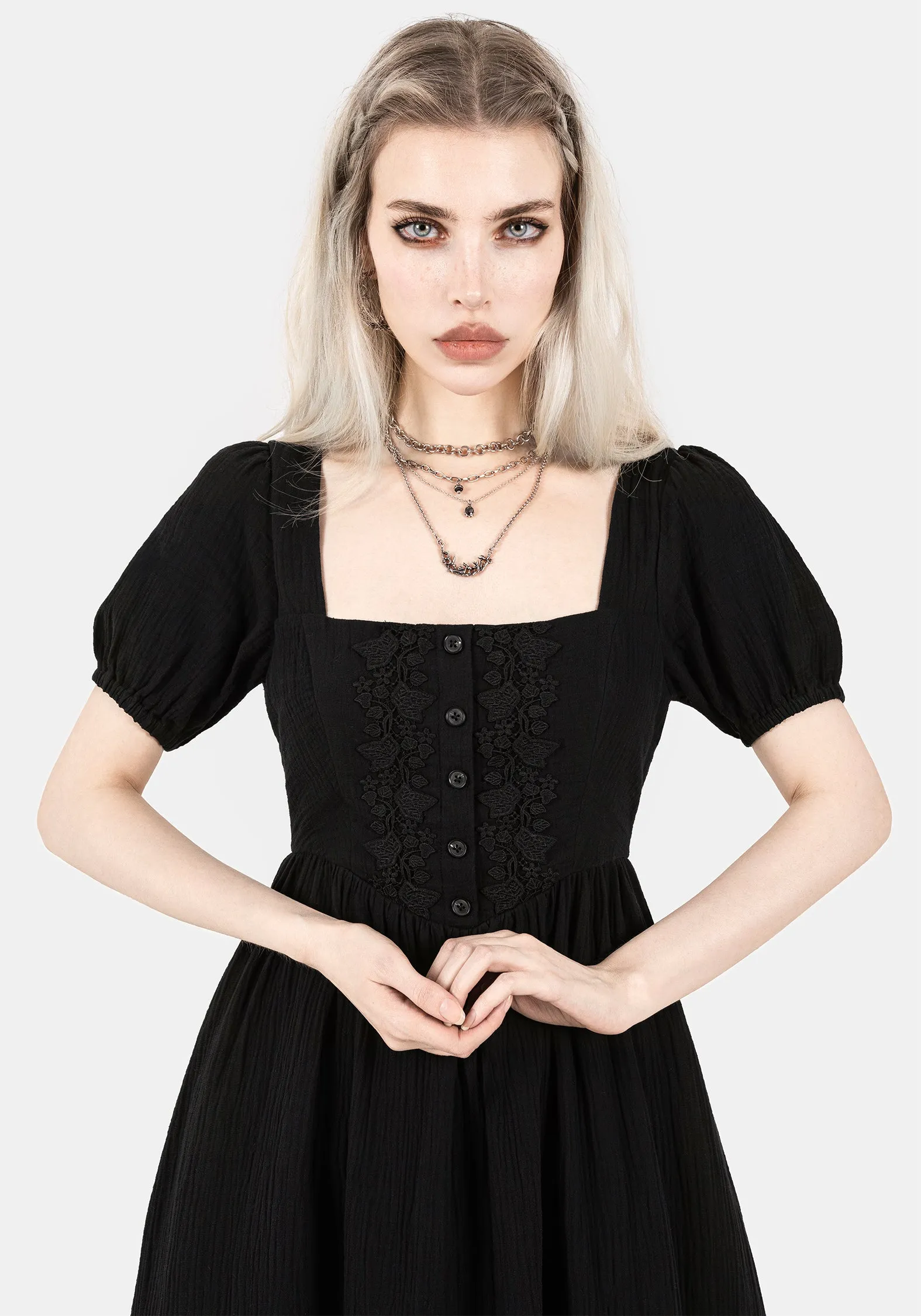 Alder Cotton Detail Midaxi Dress