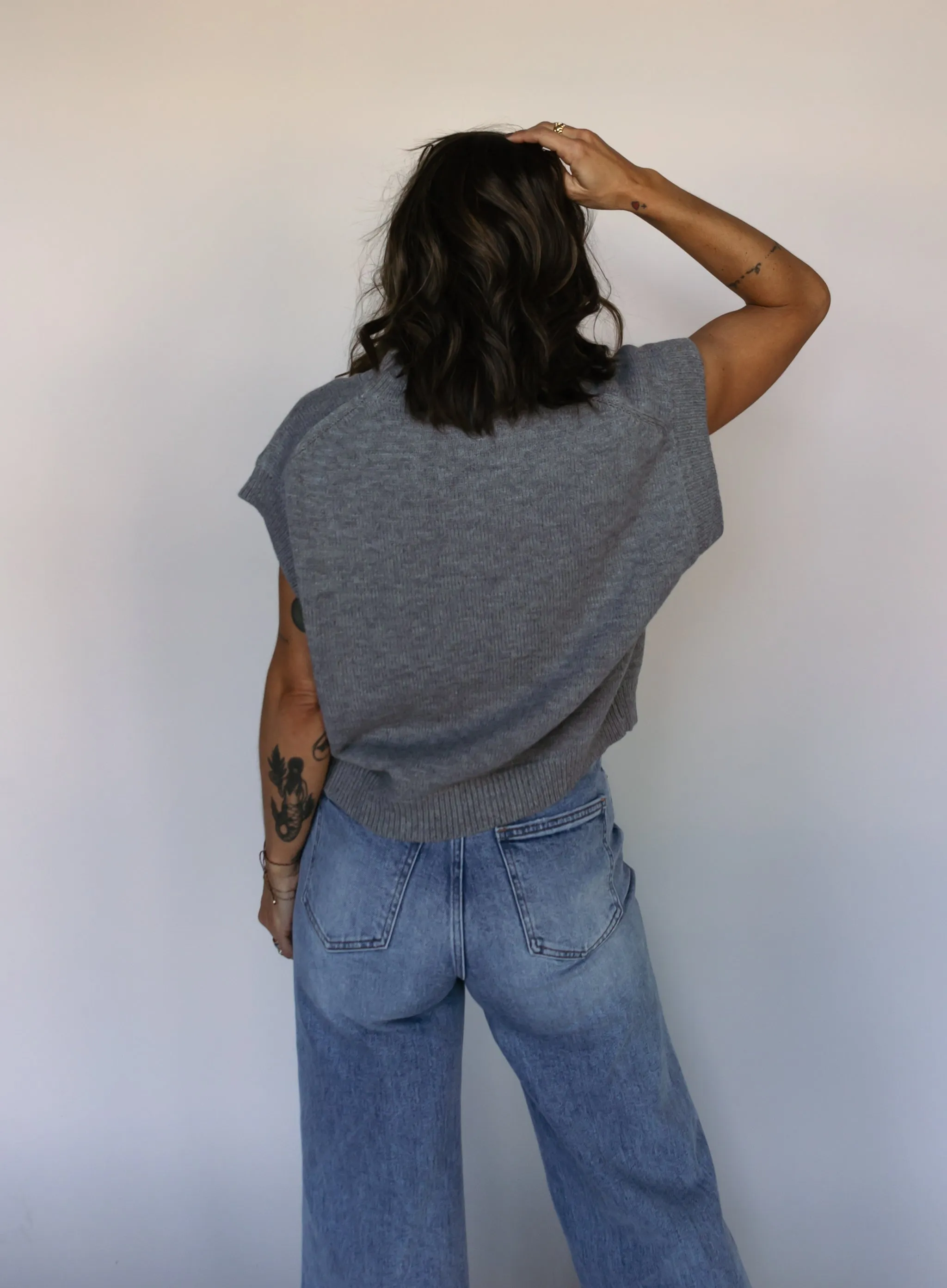 Alessia Sweater Vest - Heather Grey - Final Sale