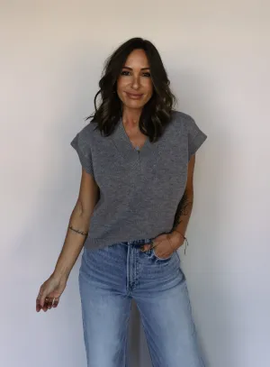 Alessia Sweater Vest - Heather Grey - Final Sale