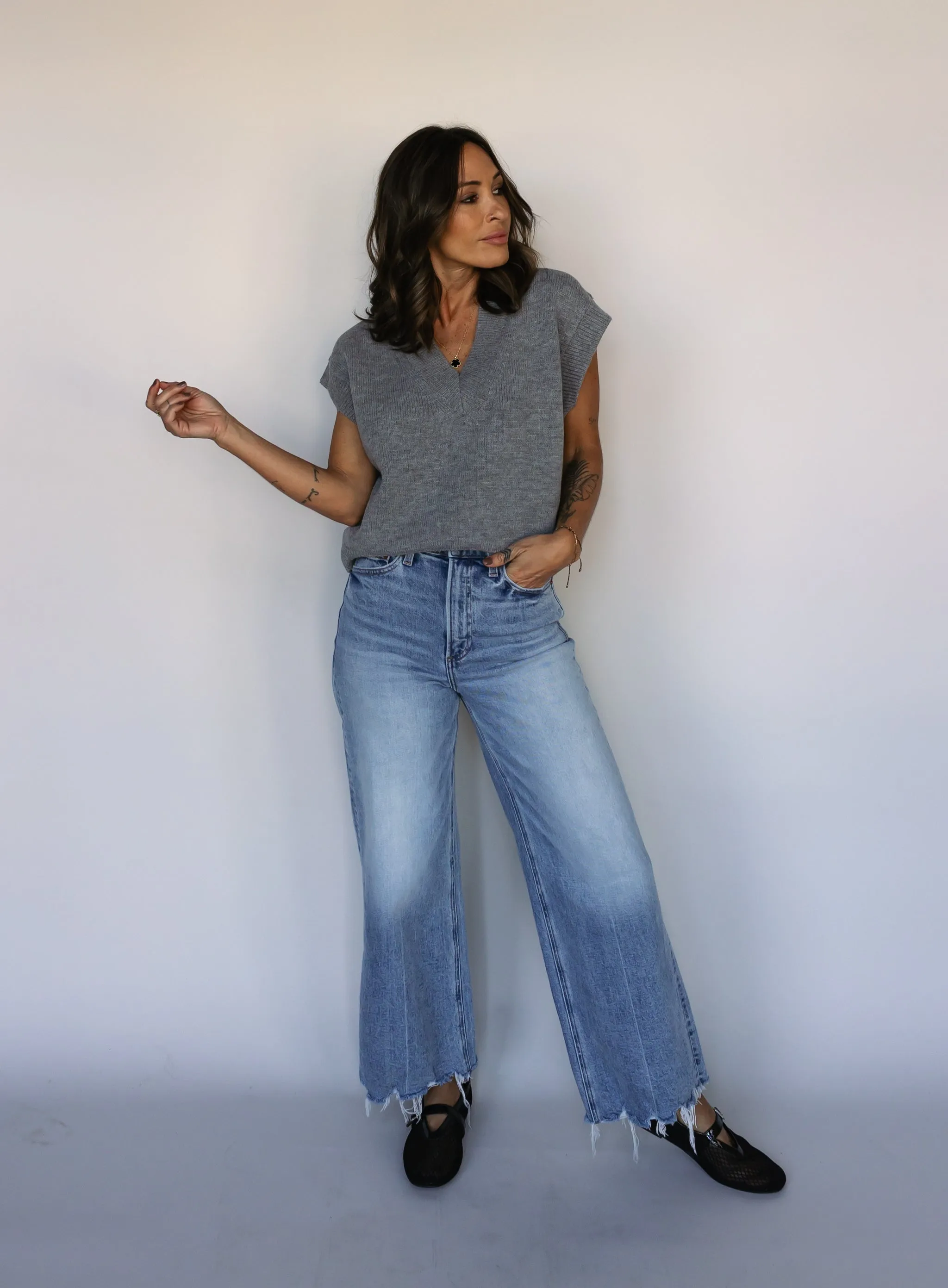Alessia Sweater Vest - Heather Grey - Final Sale