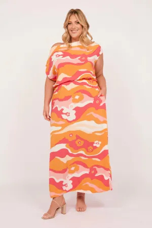 Alice Drop Shoulder Maxi Dress in Solene Pink