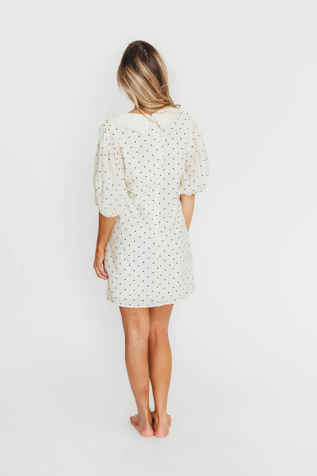 Alice Polka Dot Mini Dress in Cream/Black