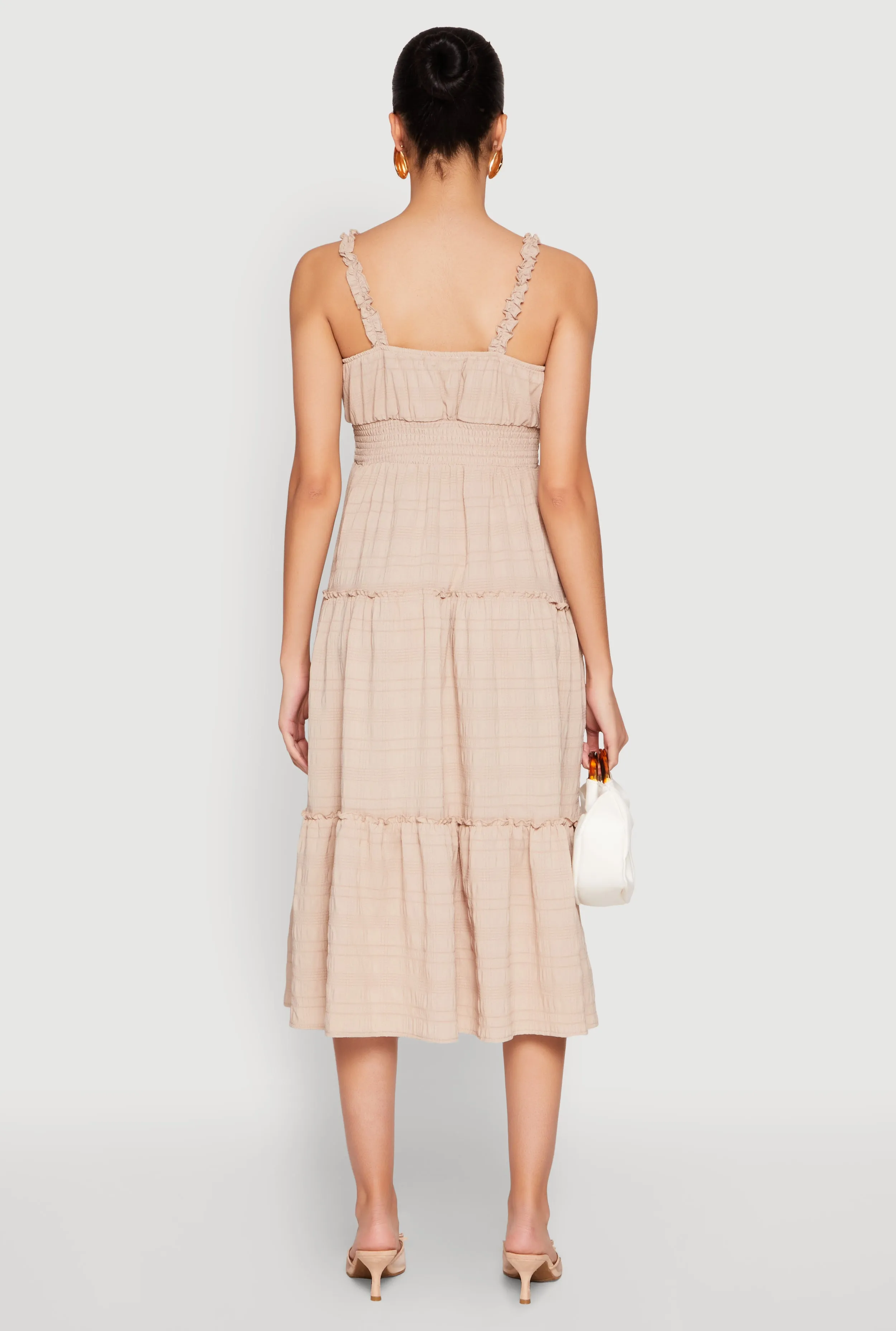 Almost Famous Smocked Empire Waist Tiered Dress