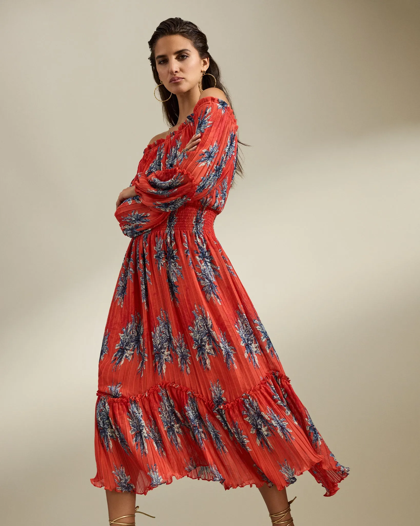 Alyce Smocked Off-The-Shoulder Maxi Dress