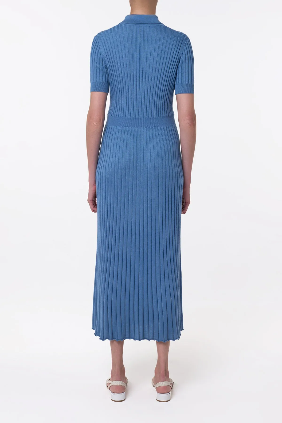 Amor Knit Midi Dress in Sky Cashmere Silk