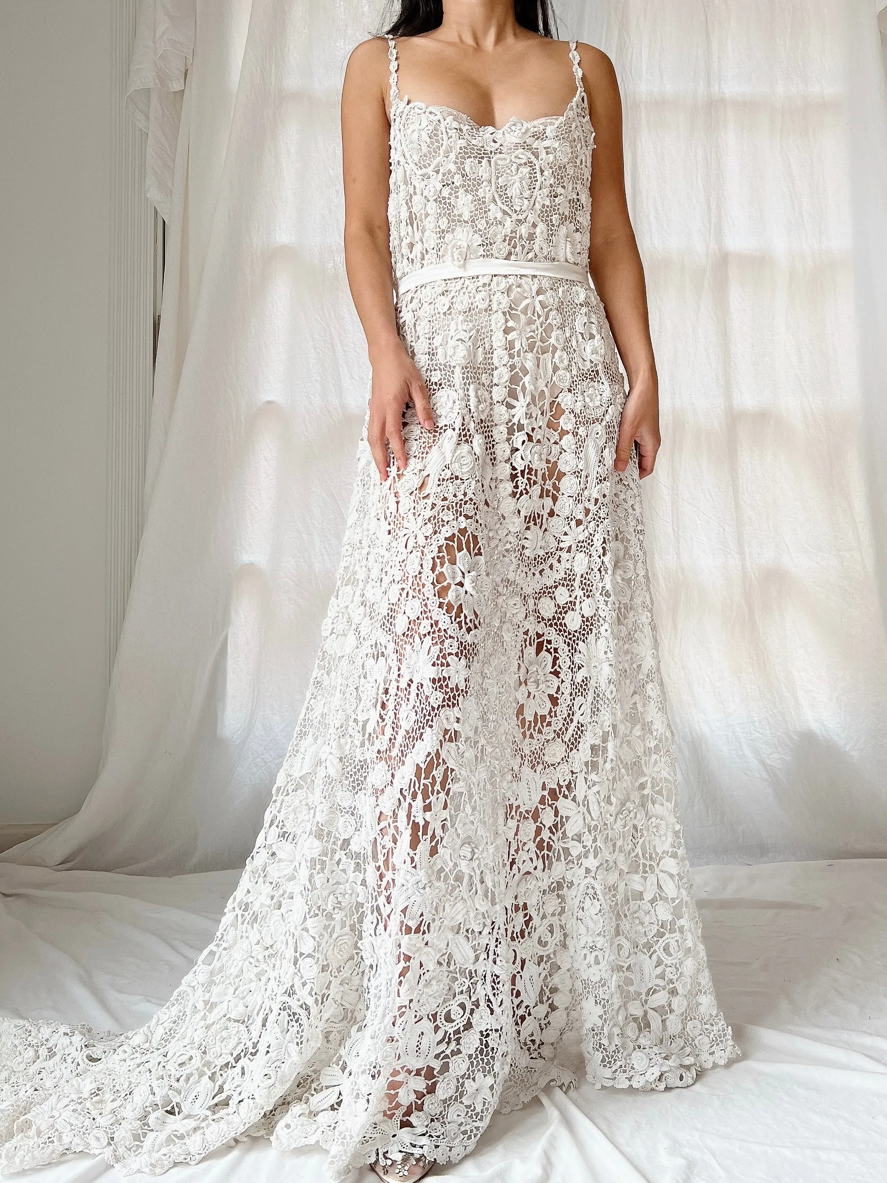 Antique Irish Crochet Dress - OSFM