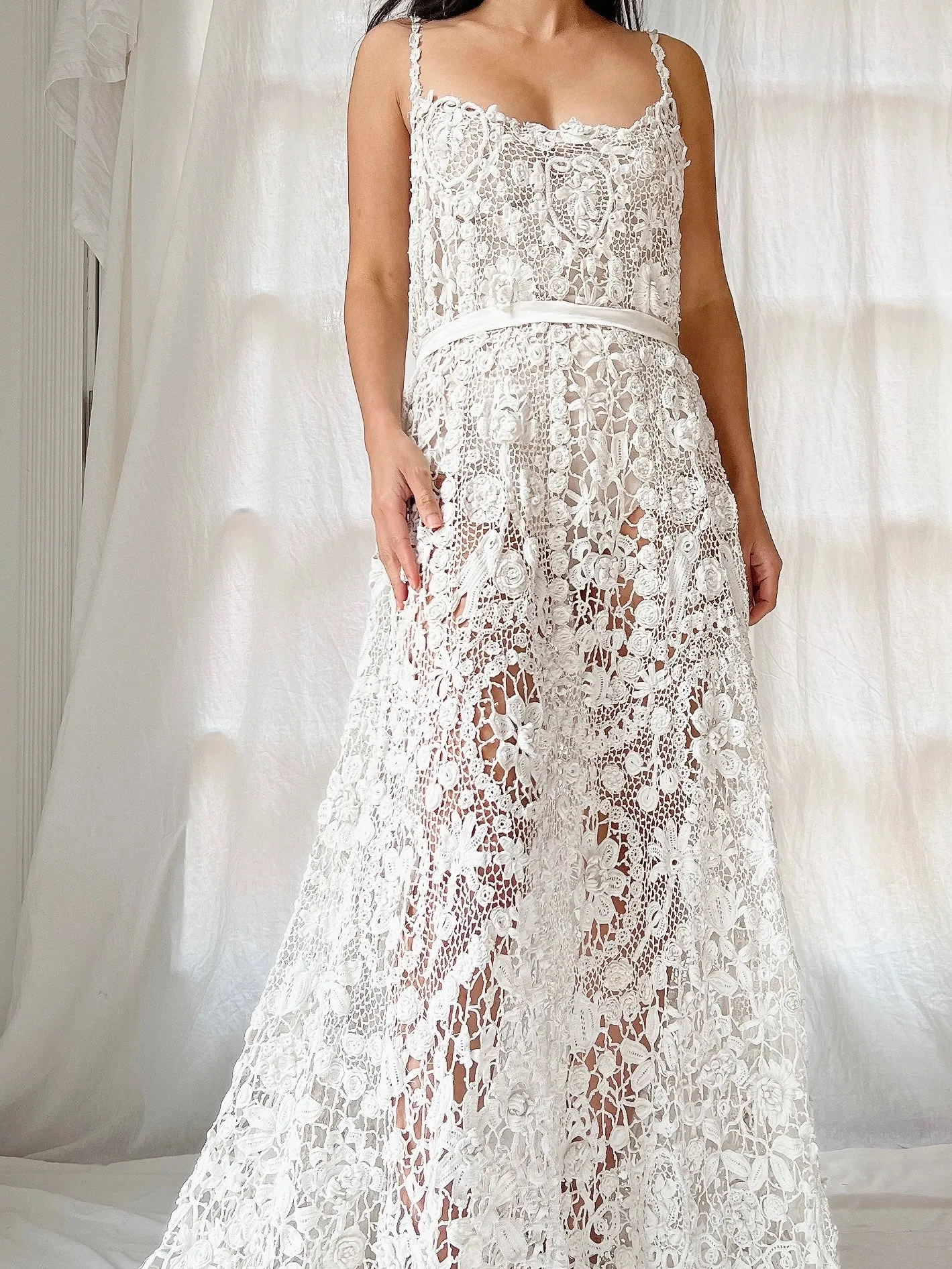 Antique Irish Crochet Dress - OSFM
