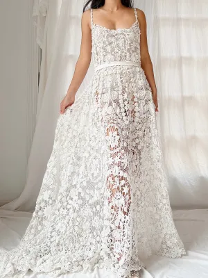 Antique Irish Crochet Dress - OSFM