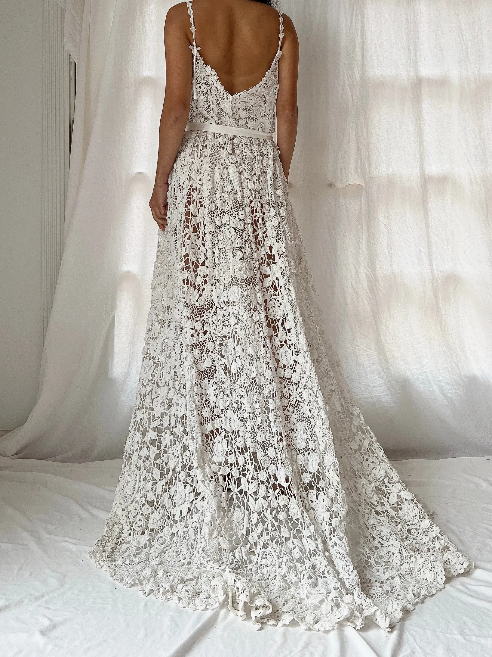 Antique Irish Crochet Dress - OSFM